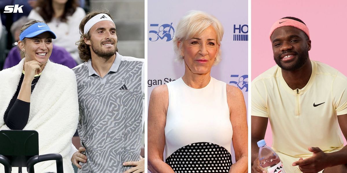 (Left to Right) Paula Badosa, Stefanos Tsitsipas, Chris Evert, Frances Tiafoe (Source: Getty Images)