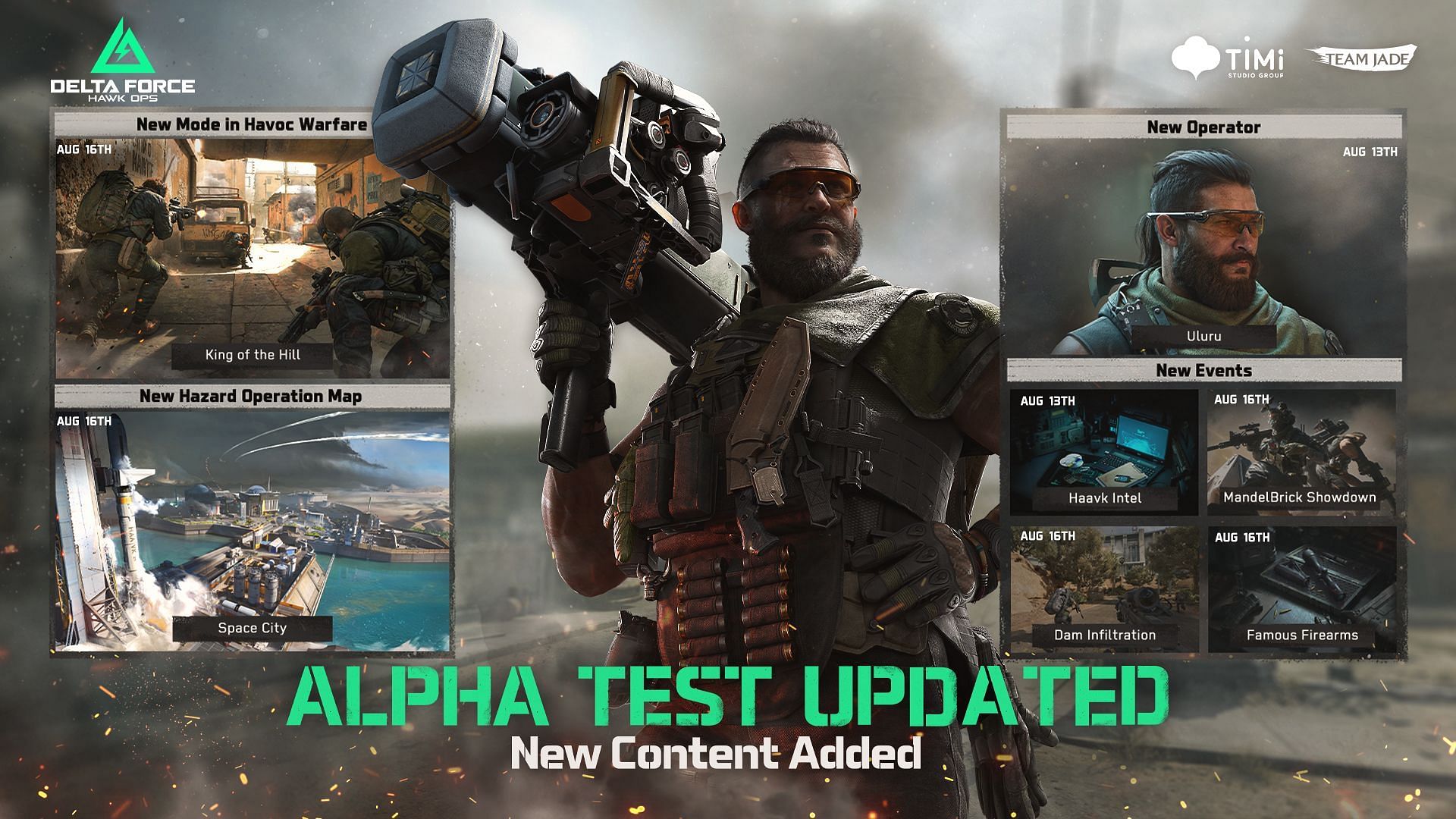 Delta Force Hawk Ops Alpha test update and its various contents.