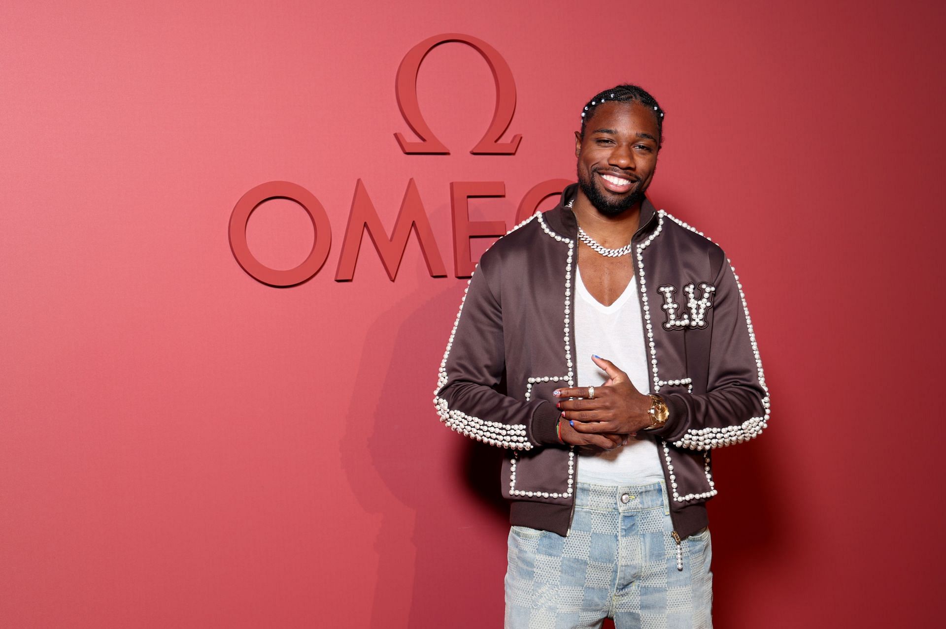 Noah Lyles attends the closing night of Omega House Paris 2024 in Paris, France. (Photo by Getty Images)