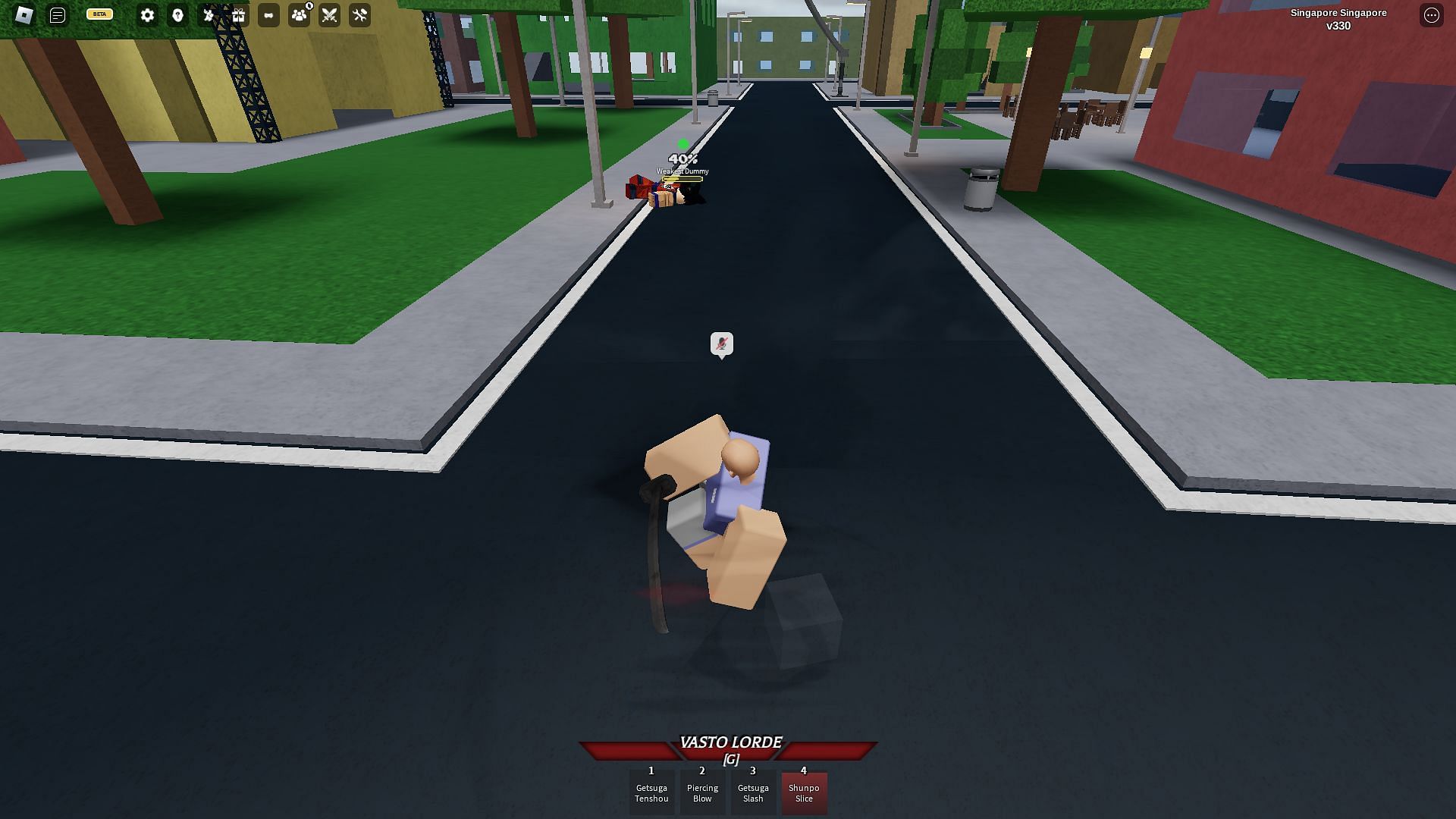 Shunpo Slice gameplay screenshot (Image via Roblox)