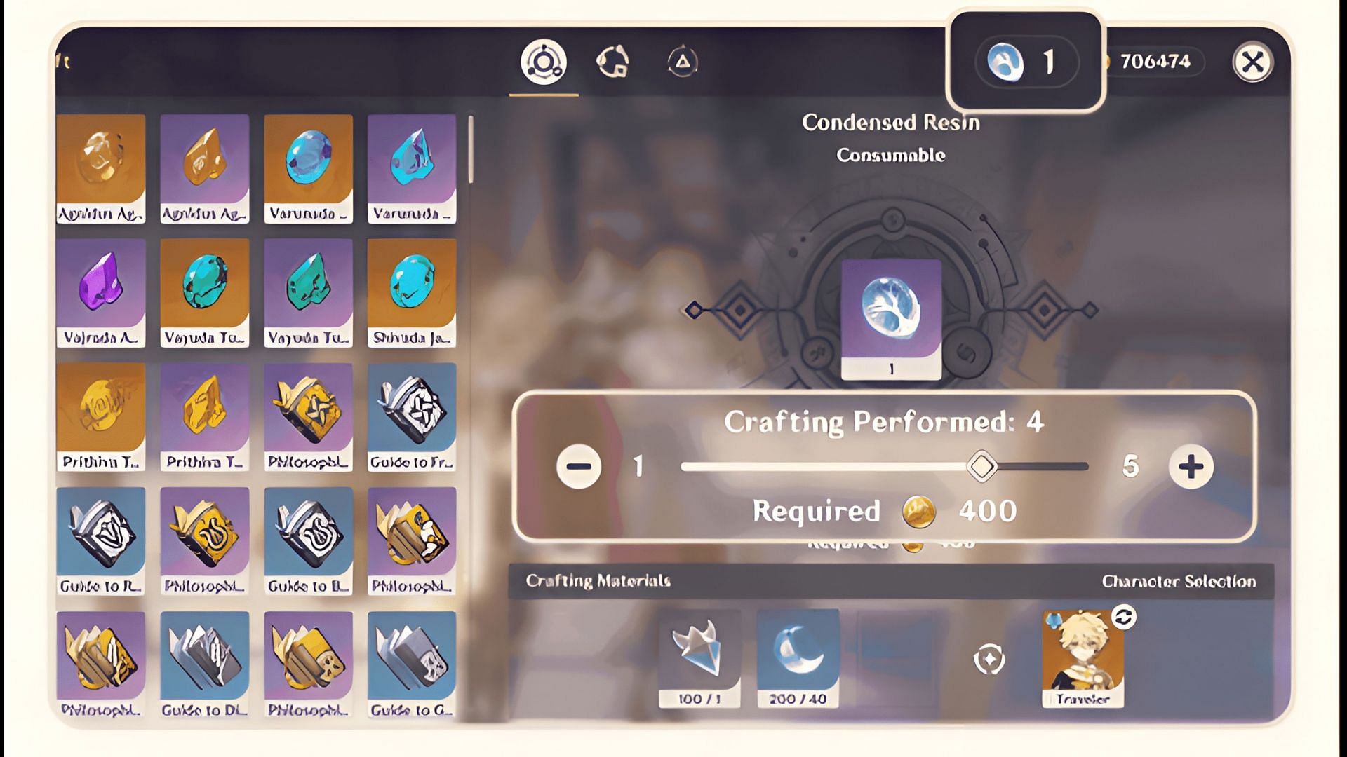 Condensed Resin crafting experience will be optimized (Image via HoYoverse)