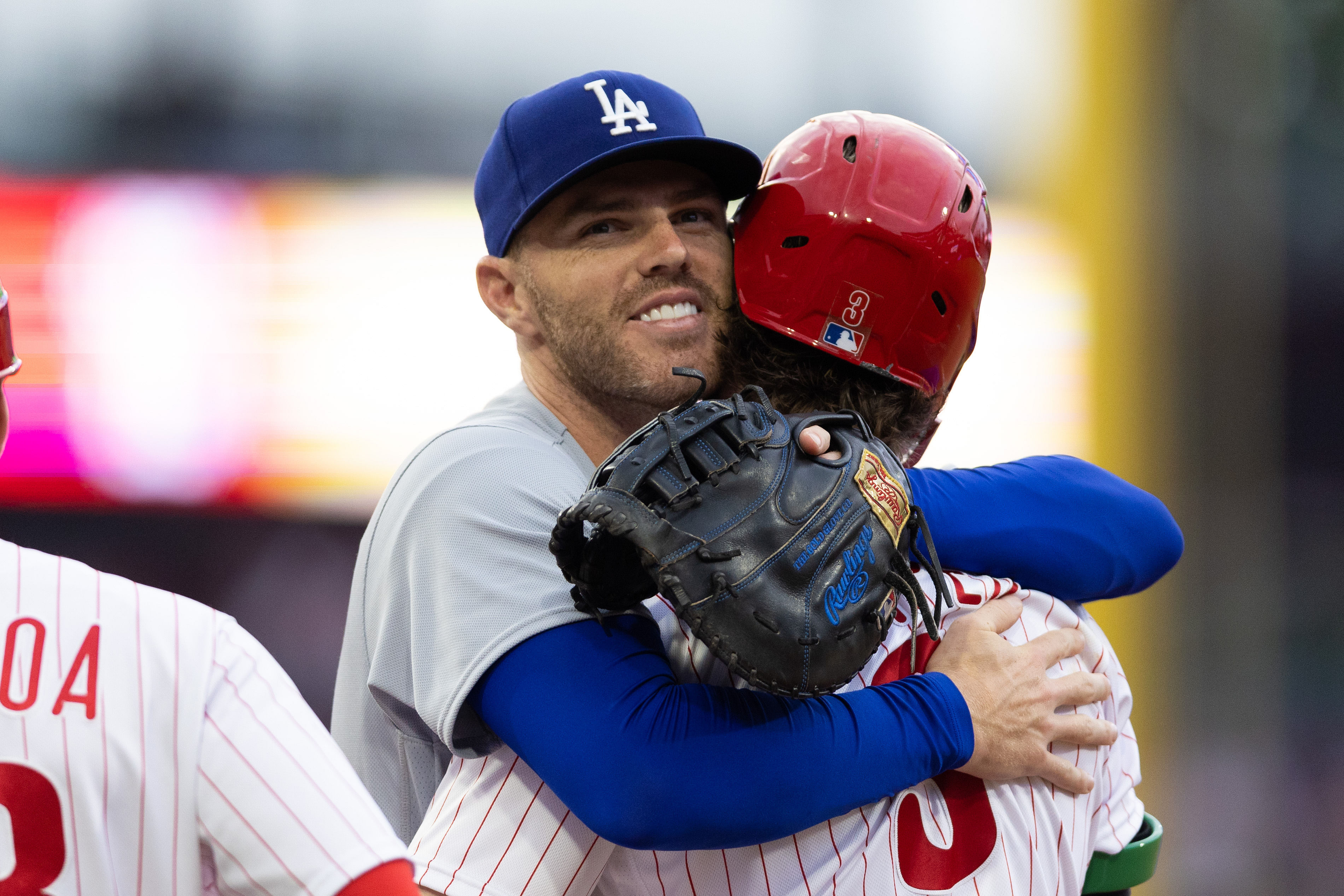 Los Angeles Dodgers Freddie Freeman - Philadelphia Phillies Bryce Harper (Photo via IMAGN)