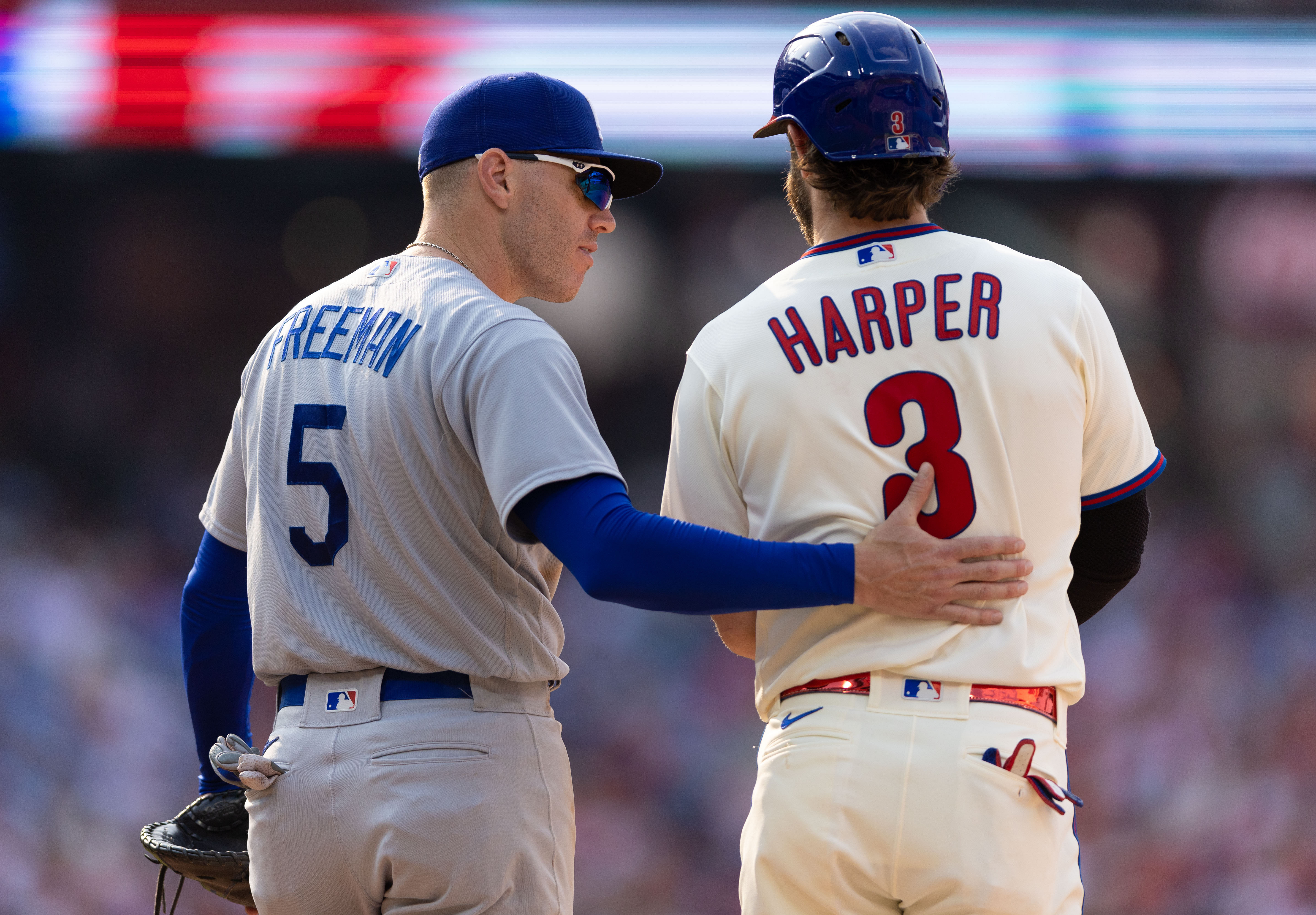 Bryce Harper and Freddie Freeman have a solid friendship despite representing rival teams (Photo Credit: IMAGN)