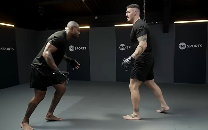 Tom Aspinall thwarts Ugo Monye’s takedown attempts to emerge victorious in ultimate MMA vs. rugby showdown