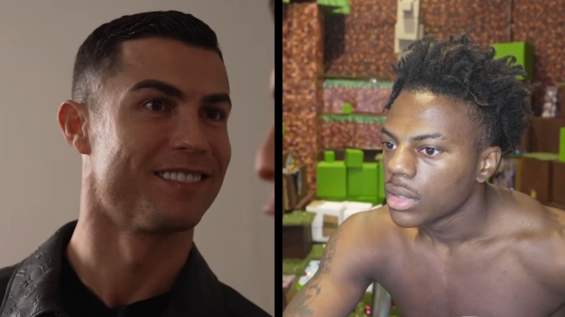 IShowSpeed reacts to Cristiano Ronaldo opening a YouTube channel (Image via IShowSpeed, UR-Cristiano/YouTube)