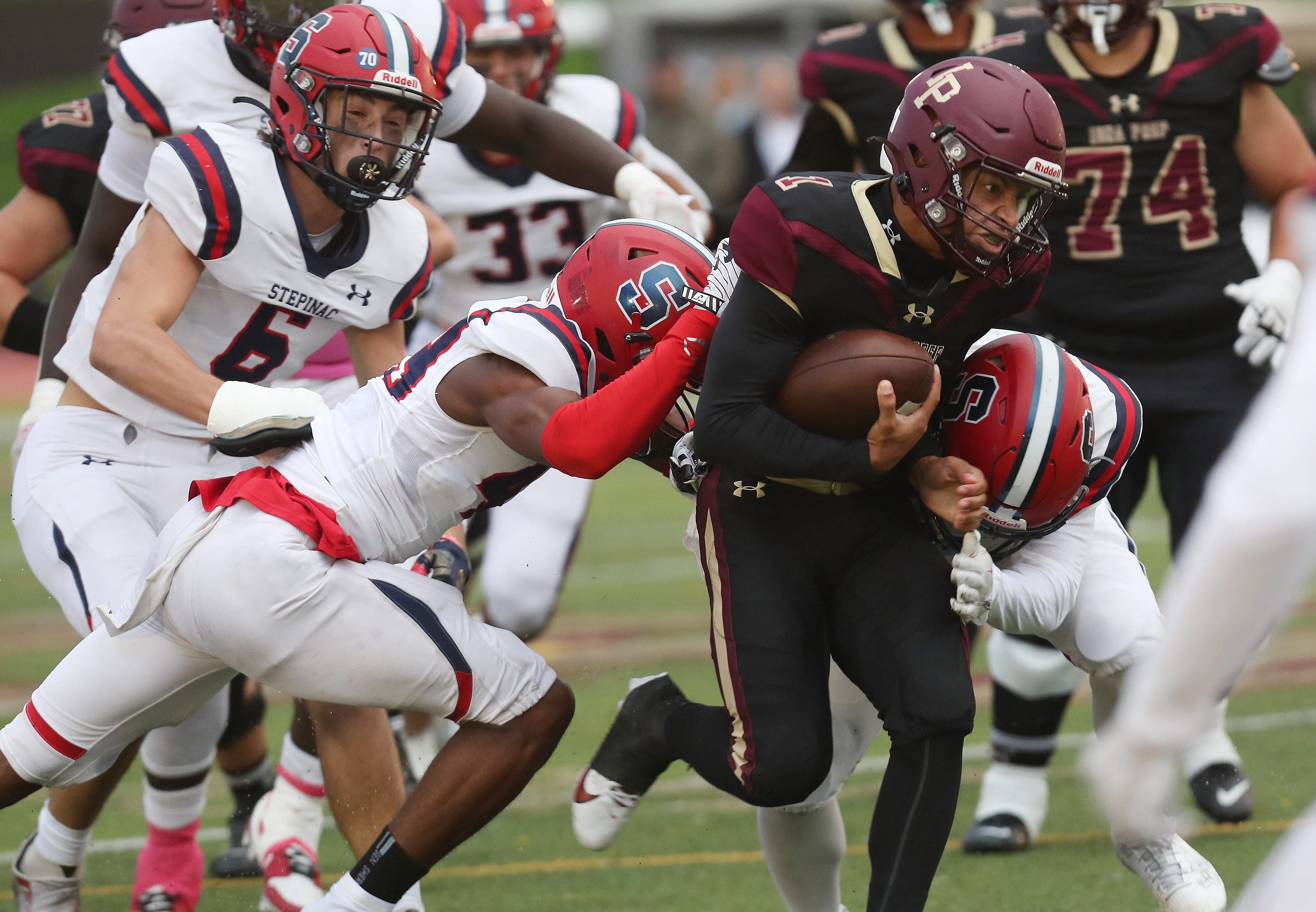 Iona&#039;s Joey Gaston (1) looks for some running room.