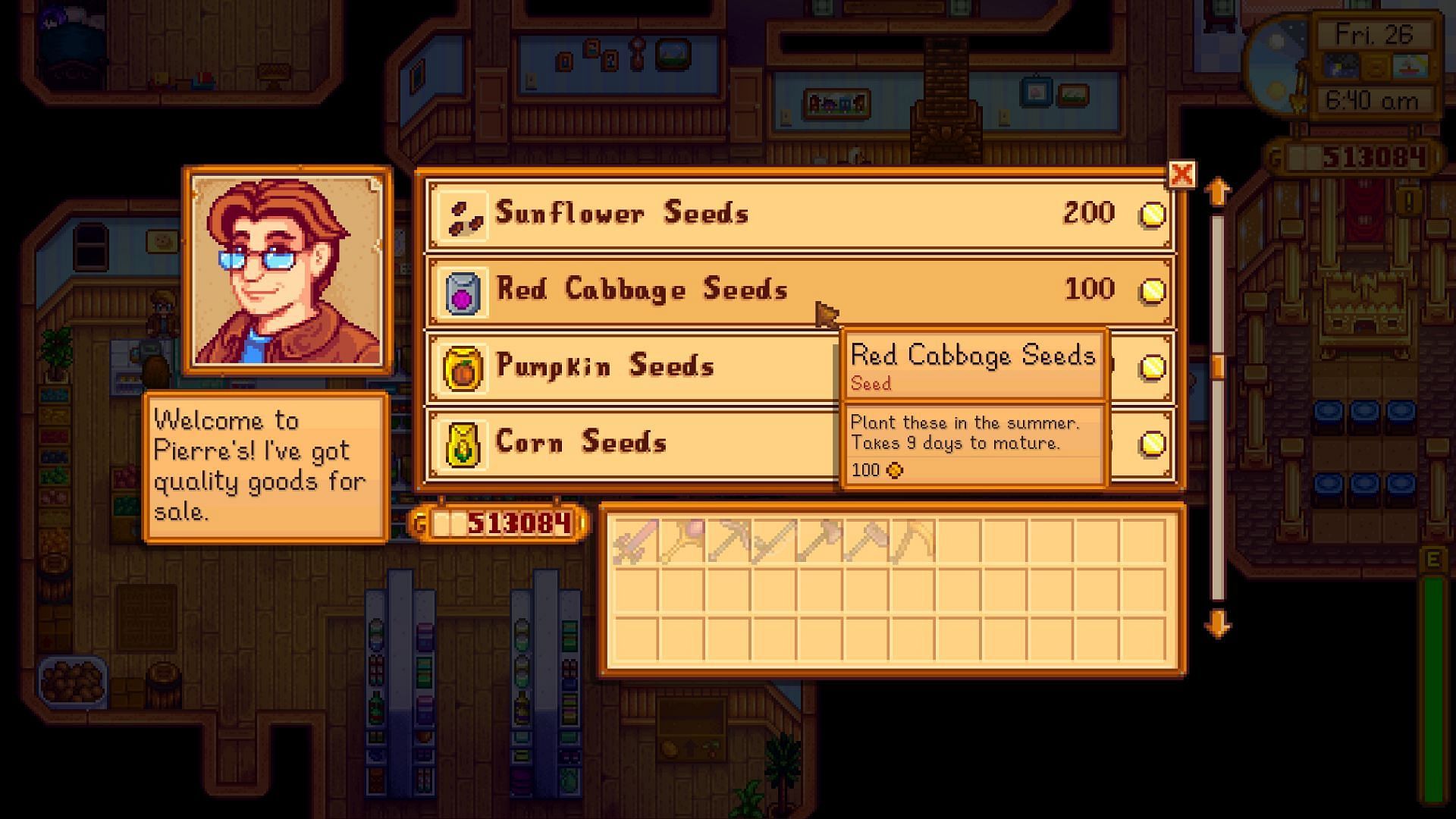 Purchase form Pierre in Year 2 (Image via ConcernedApe)