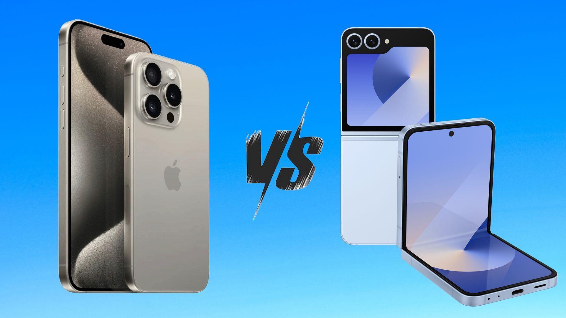 The Apple iPhone 15 Pro vs Samsung Galaxy Z Flip 6 comparison (Image via Apple, Samsung)