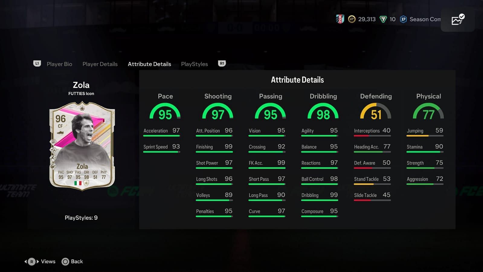 The card has amazing stats (Image via EA Sports)