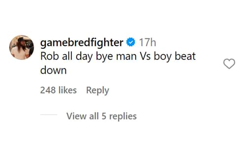 Jorge Masvidal's comment on the post. [Image credit: @mmajunkie on Instagram]