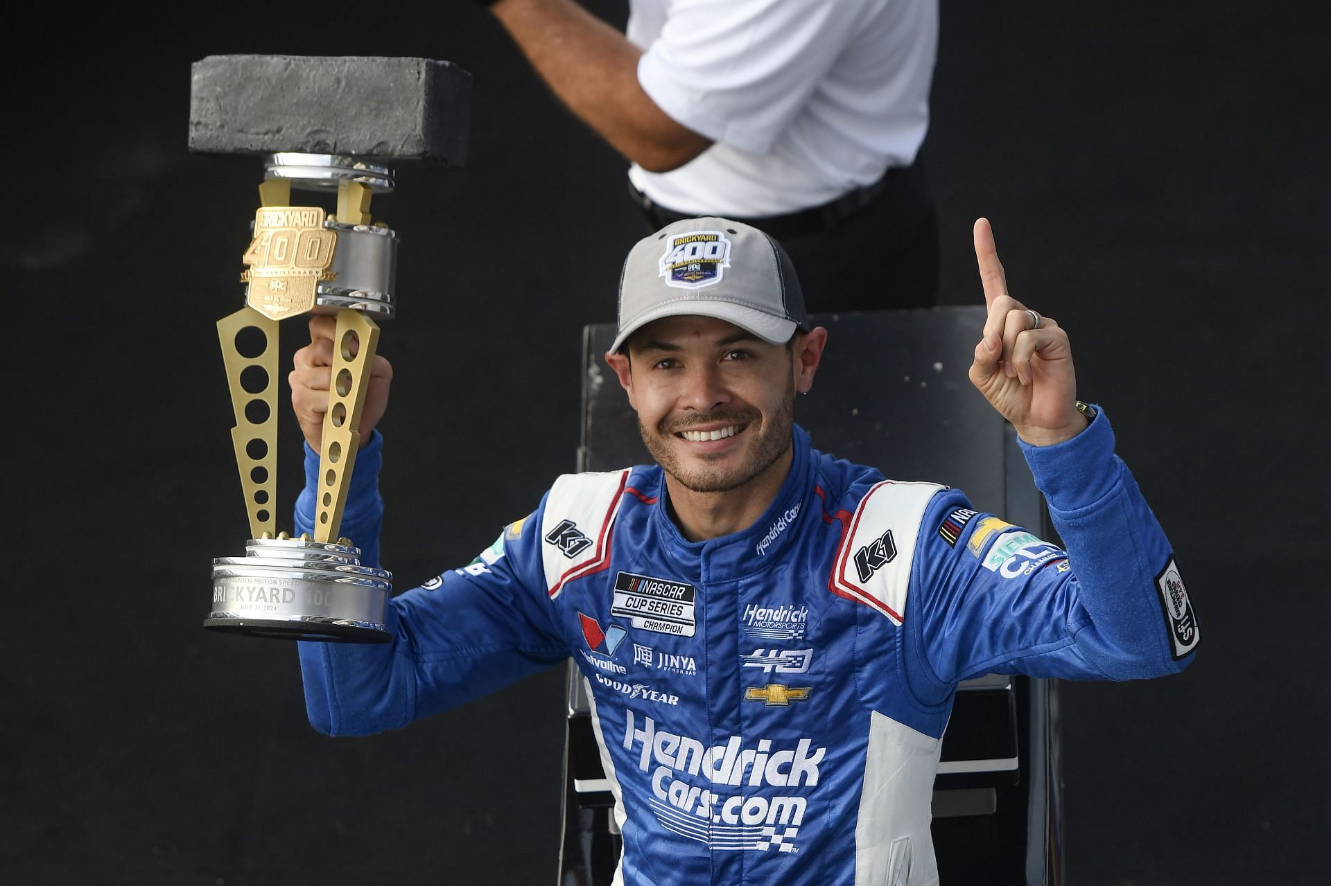 Kyle Larson finished first in his latest race of the season at Indianapolis Motor Speedway (IMAGE: Getty)