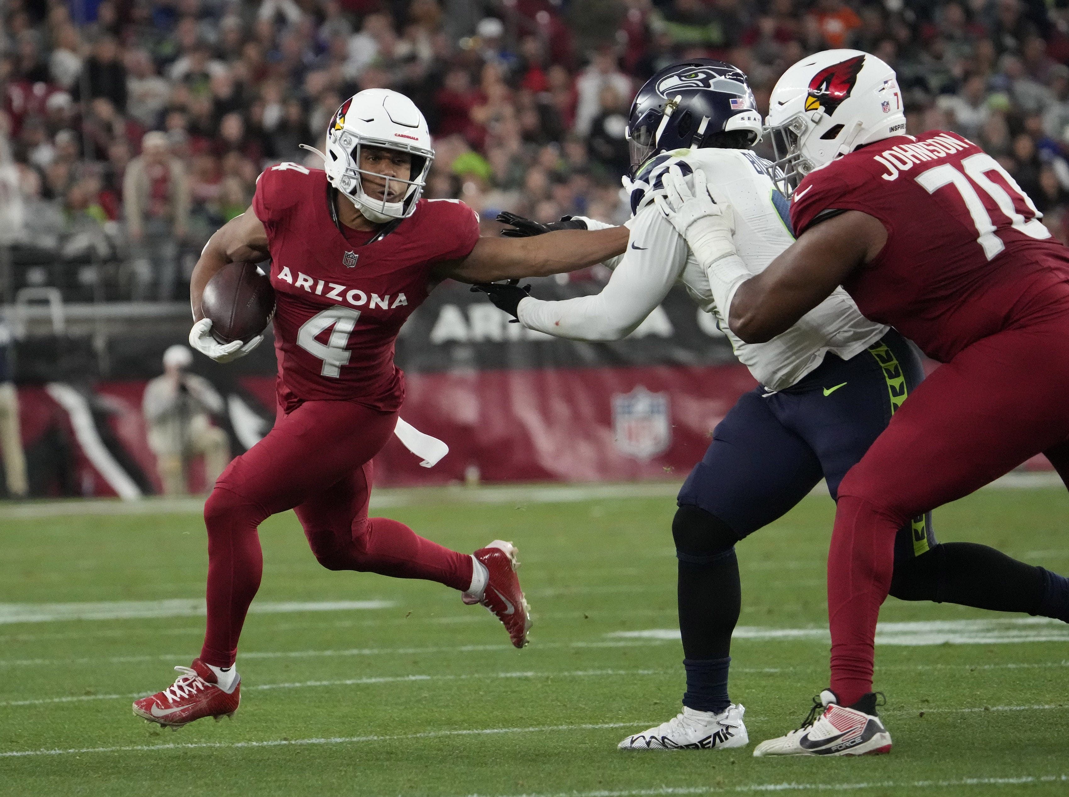 Rondale Moore was traded from the Cardinals to the Falcons (Imagn)