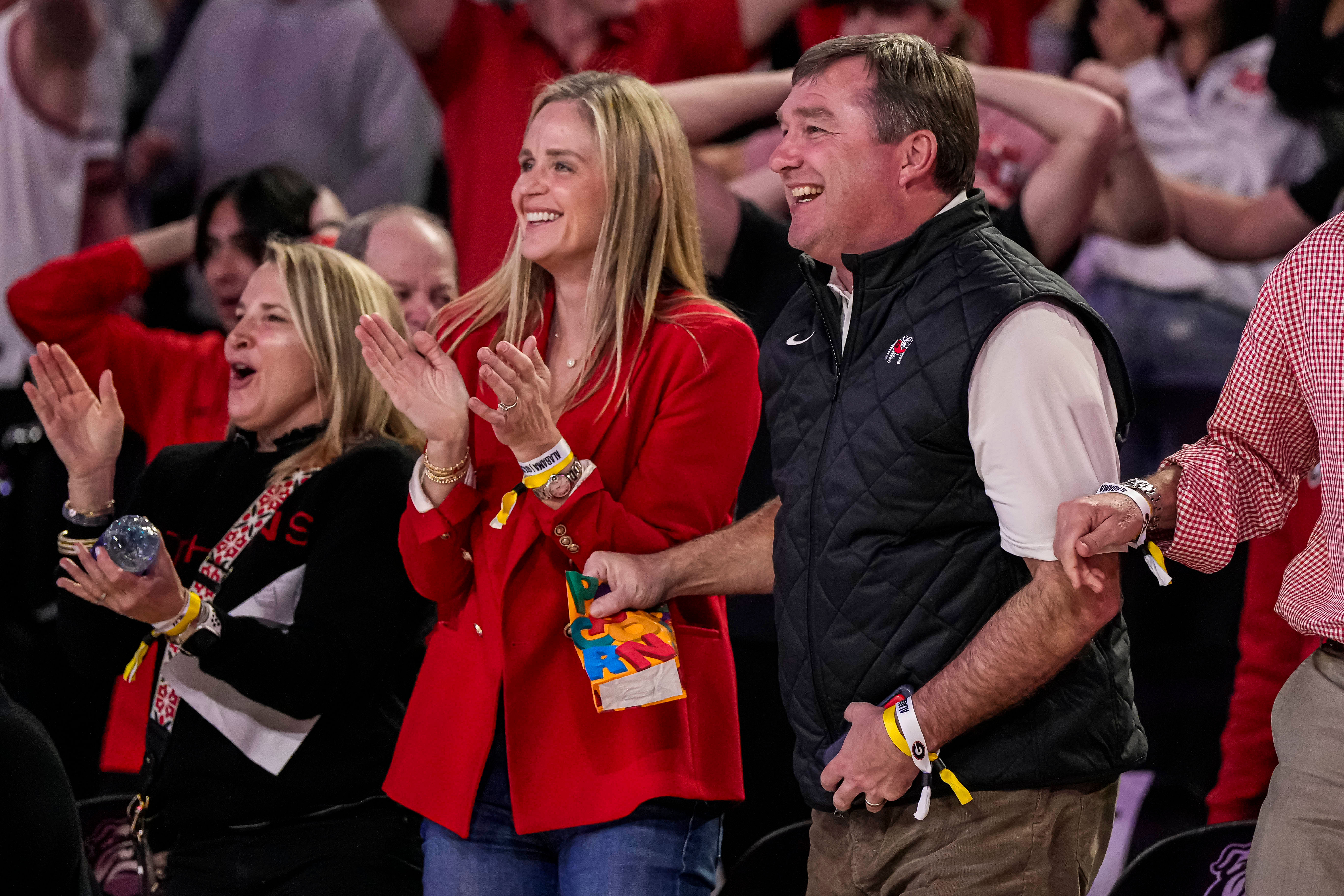 Georgia Bulldogs head football coach Kirby Smart and his wife Mary Beth Smart.