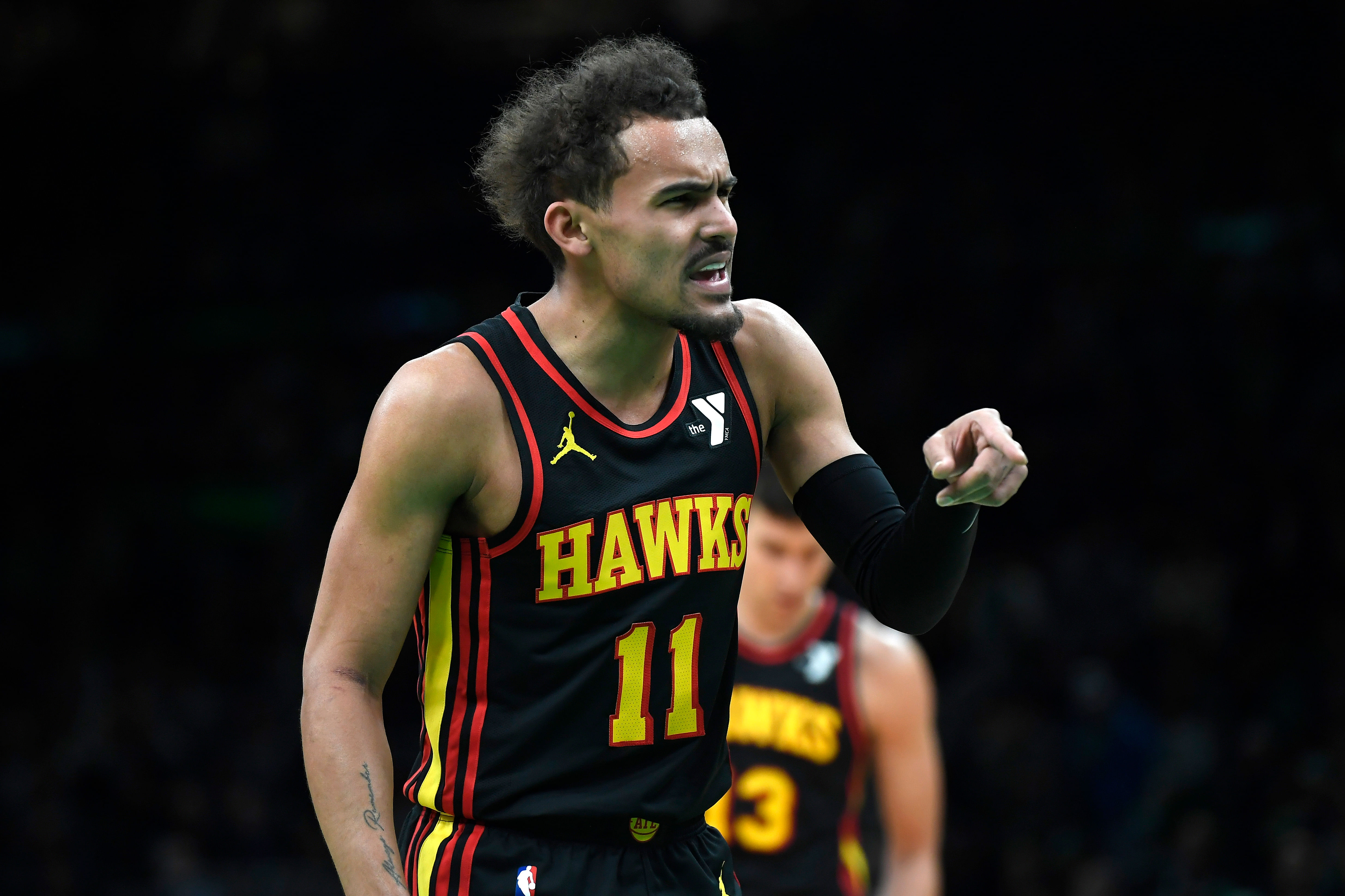 Trae Young reacts to Zaccharie Risacher, 2024 NBA Draft Class. (Photo: IMAGN)