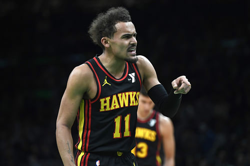 Trae Young reacts to Zaccharie Risacher, 2024 NBA Draft Class. (Photo: IMAGN)