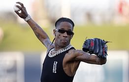 In Photos: Rapper Travis Scott shows off his WWE Astros belt while disguised in luchador mask at Fanatics Fest