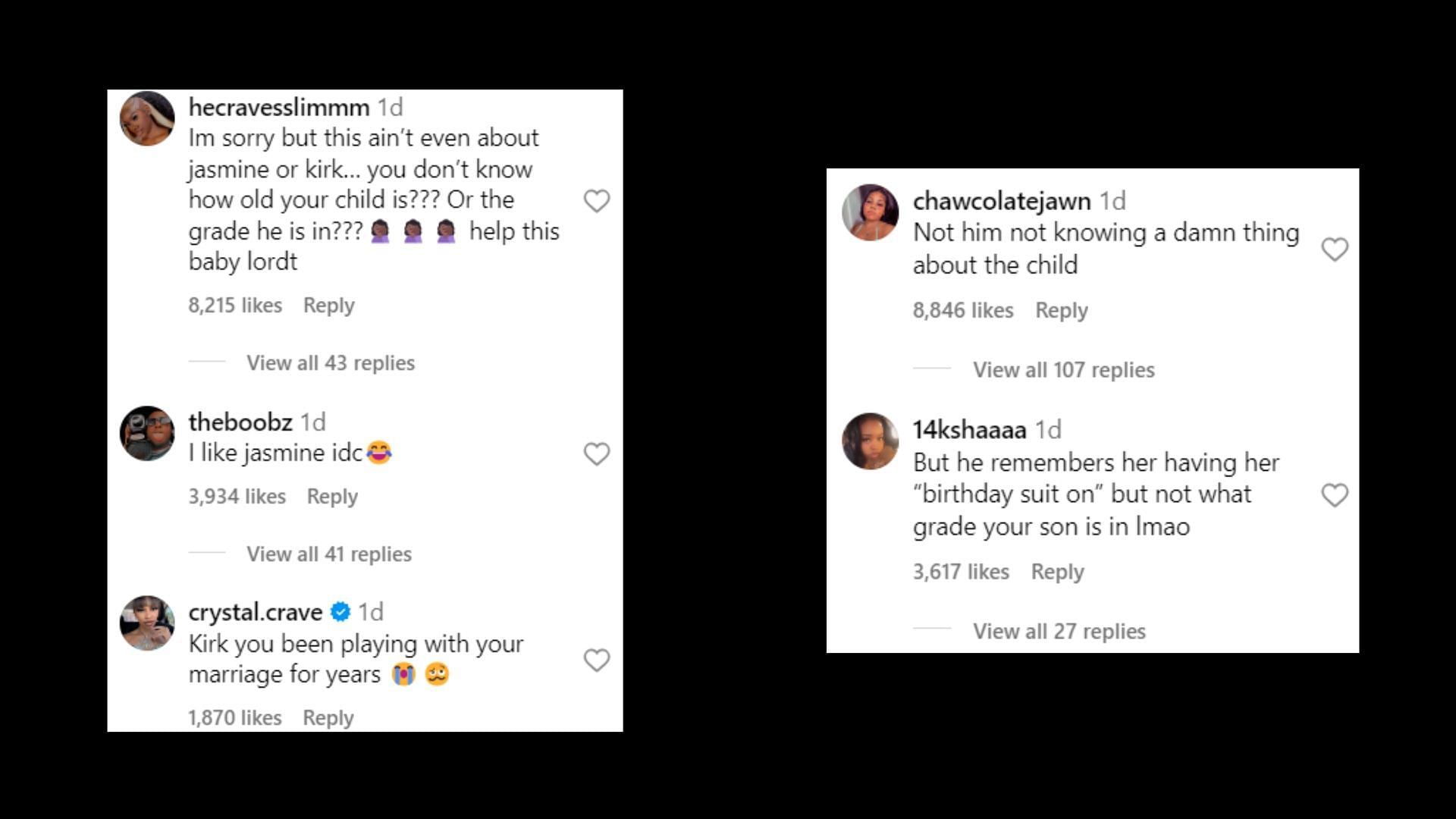 Netizens react to Frost&#039;s answer (Images via Instagram/ @theshaderoom)