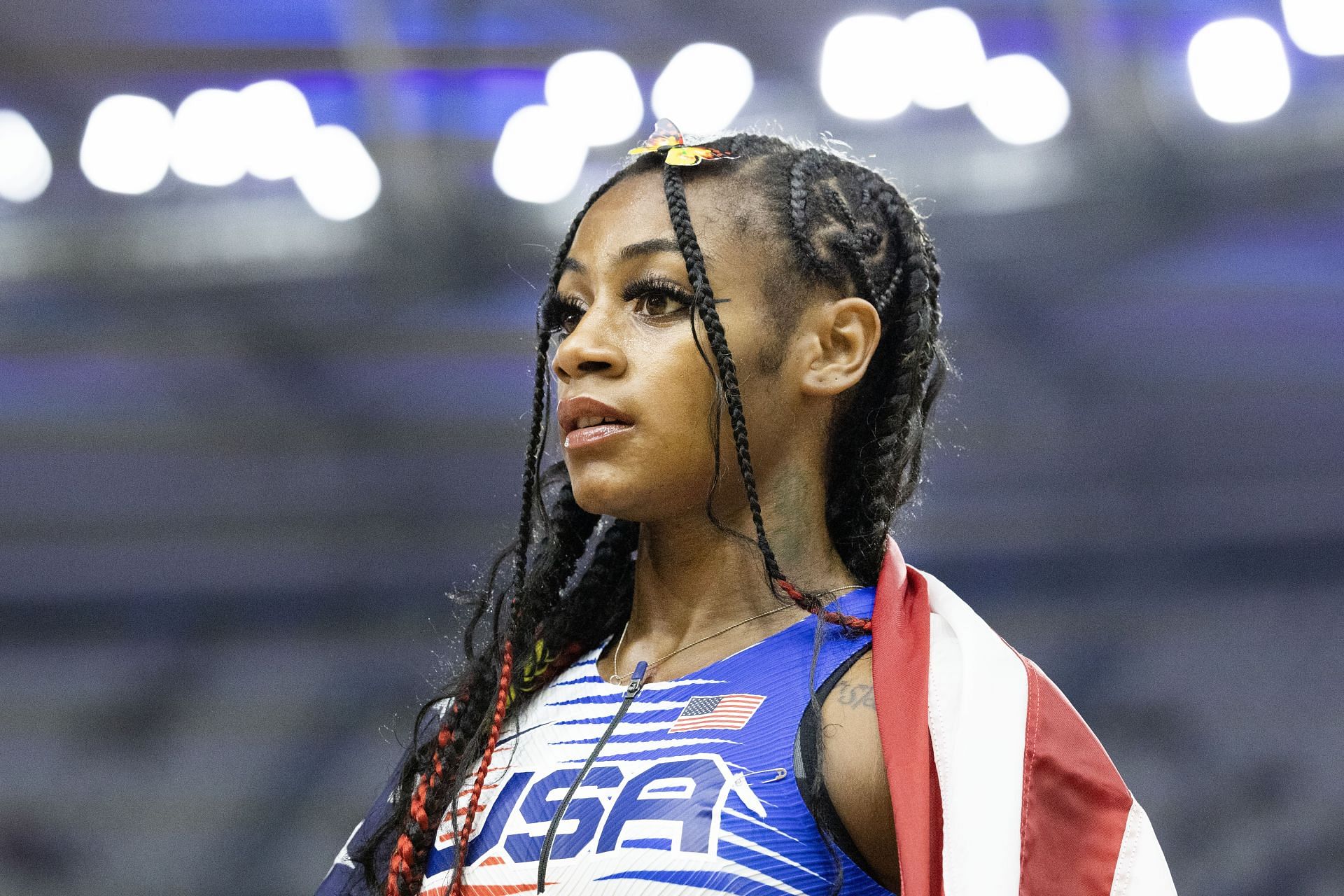 Sha&#039;Carri Richardson at the 2023 World Athletics Championships in Hungary - Getty Images