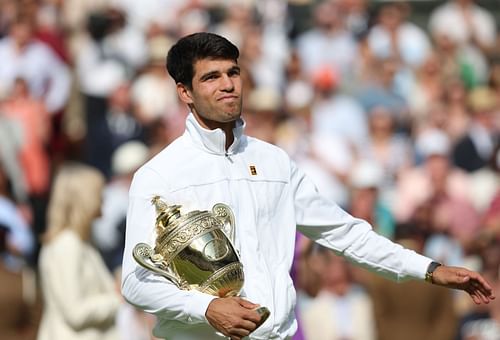 Carlos Alcaraz at Wimbledon 2024. (Photo: Getty)