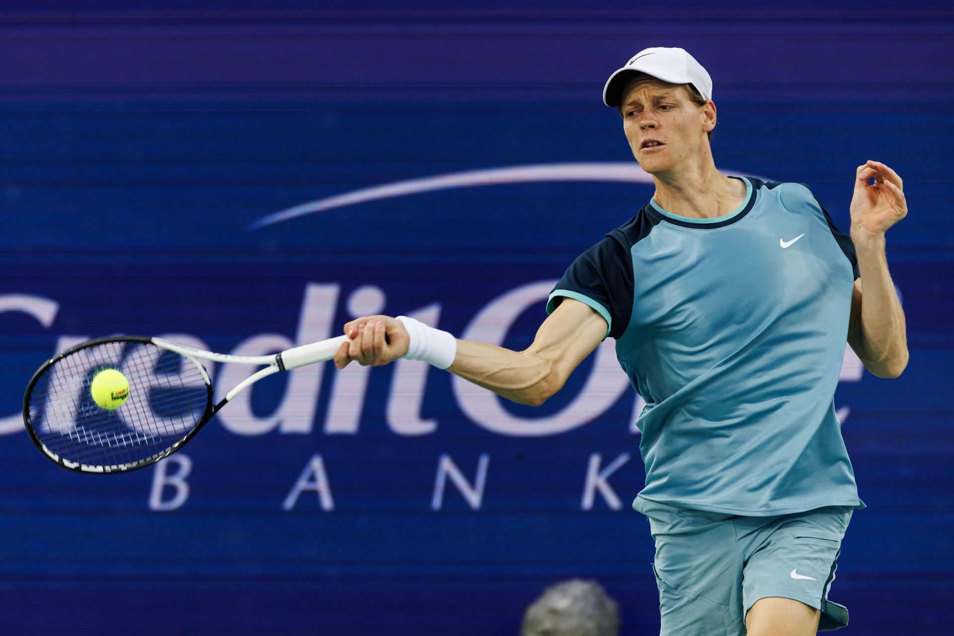 Jannik Sinner in action at the Cincinnati Open final (Source: Getty)