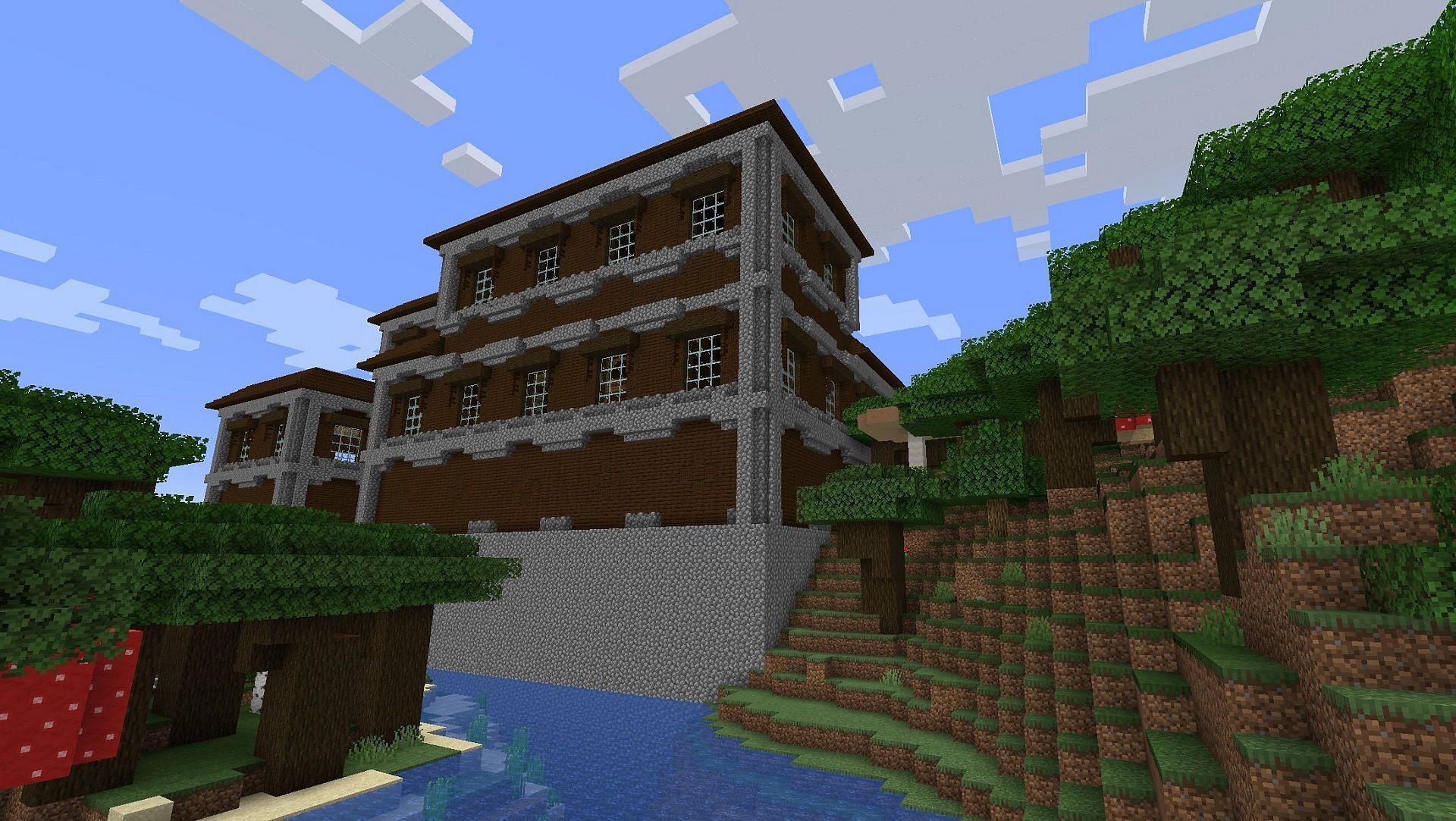 Woodland mansions are easy to see but don&#039;t pop up all that much in Minecraft. (Image via Mojang)