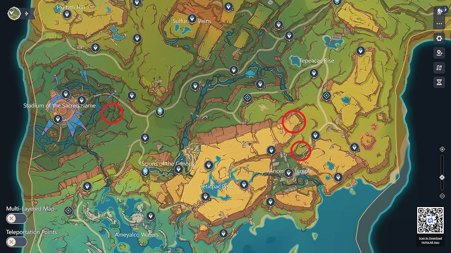 Scions of the Canopy Master Trainer locations (Image via HoYoverse/HoYoLAB Interactive Map)