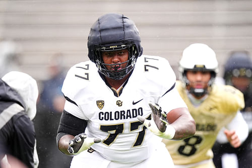 Colorado freshman tackle Jordan Seaton is one of the top NIL-valued offensive linemen in the nation in 2024 (Image Credit: IMAGN)