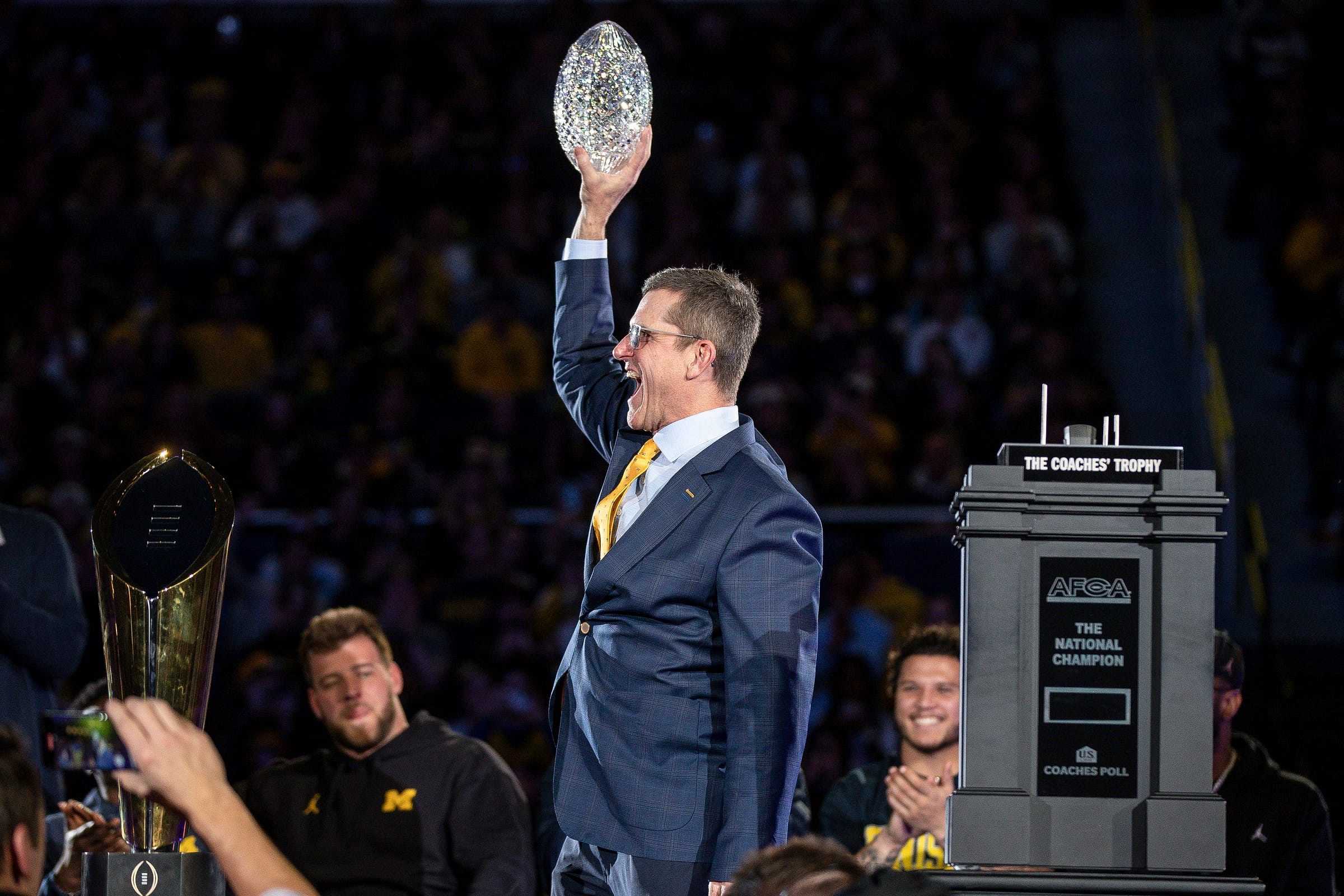 Former Michigan Wolverines HC Jim Harbaugh (Source: Imagn)