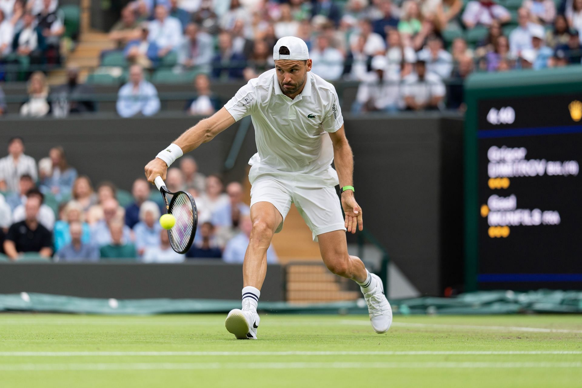 Grigor Dimitrov in action at Wimbledon (Picture: Getty)