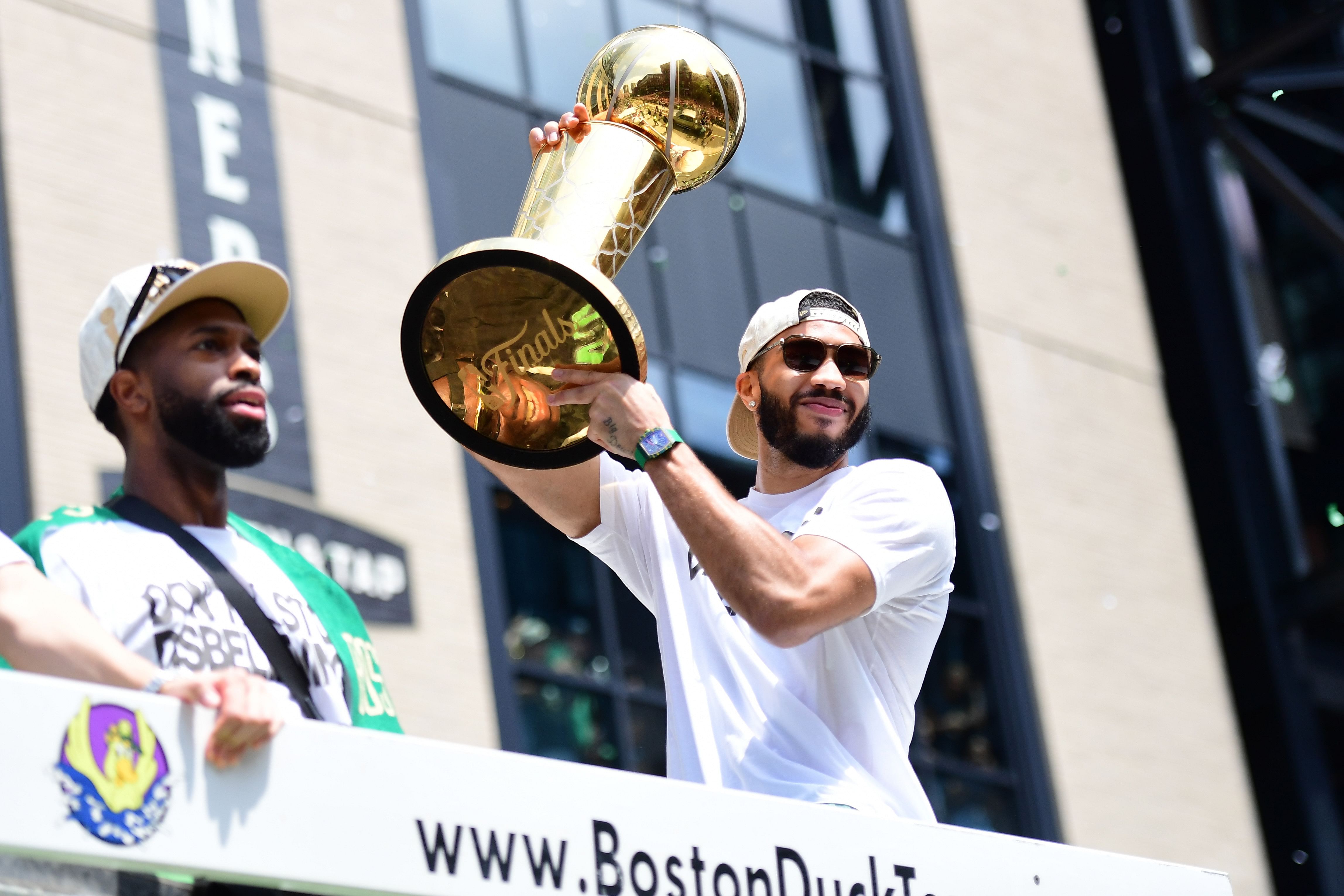 Boston Celtics superstar Jayson Tatum at Championship Parade - Source: Imagn