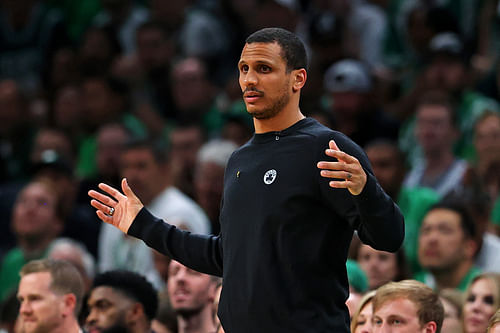 Boston Celtics coach Joe Mazzulla at NBA Finals against the Dallas Mavericks - Source: Imagn