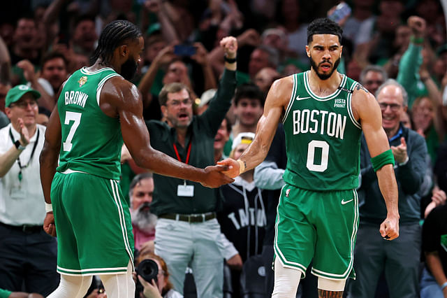 Jaylen Brown sidesteps question on Jayson Tatum's DNPs and lack of playing time with Team USA in Olympics