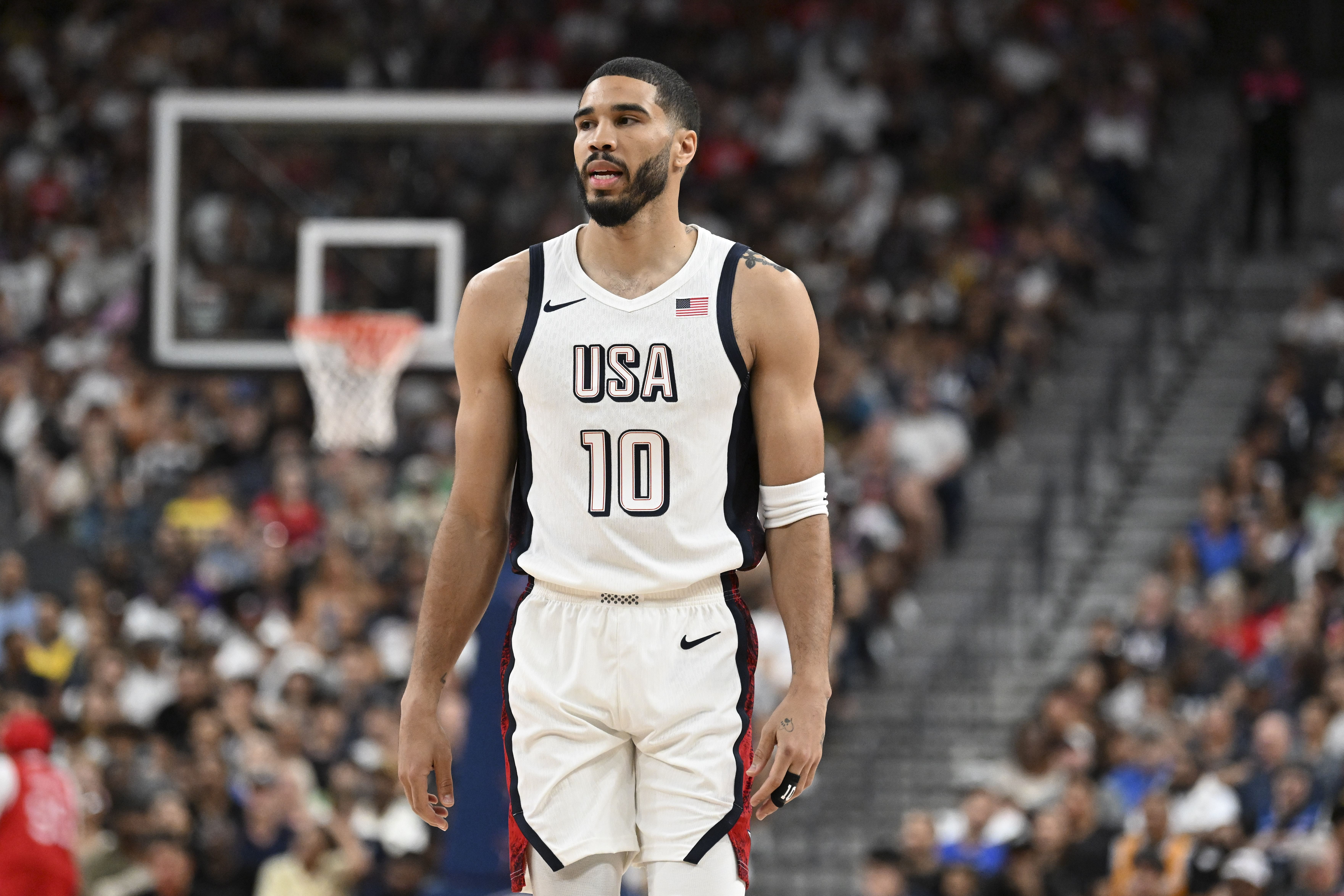 Jayson Tatum is out of the starting lineup for Puerto Rico. (Photo: IMAGN)