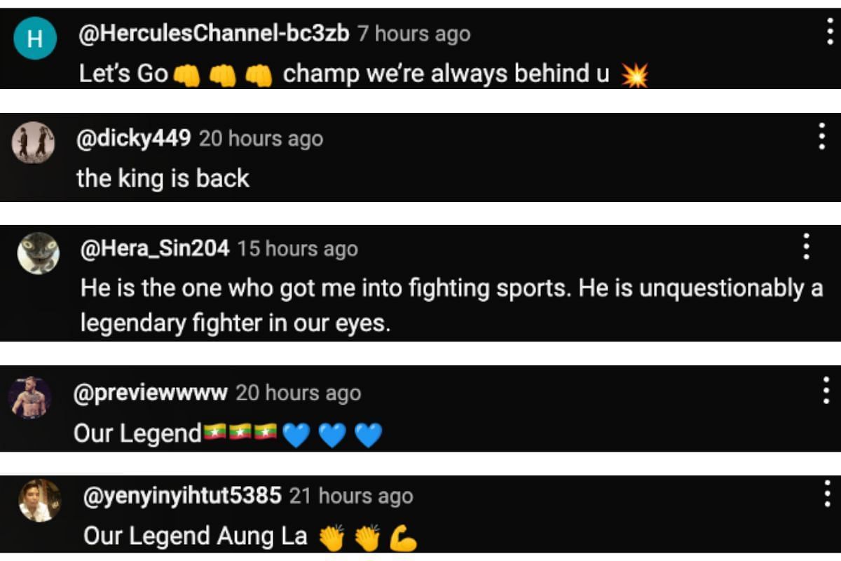 Screenshot of fans&#039; comments