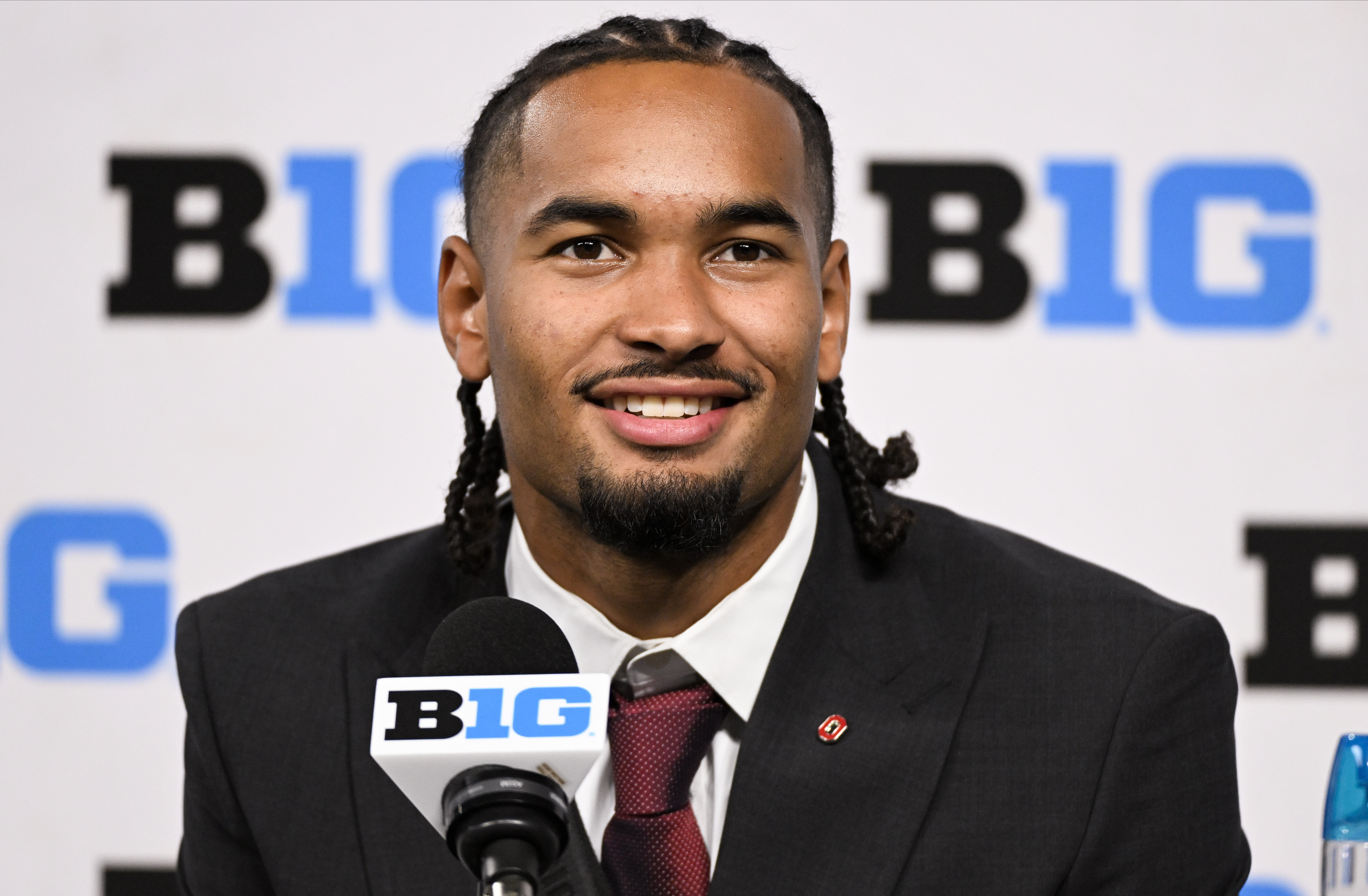 Ohio State WR Emeka Egbuka at Big Ten Football Media Days (Source: Imagn)