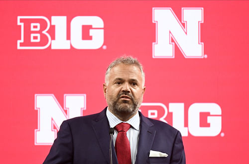 Nebraska and Matt Rhule are picked to finish in the top half of the Big Ten by colelge football media despite seven straight losing seasons. (Photo Credit: IMAGN)