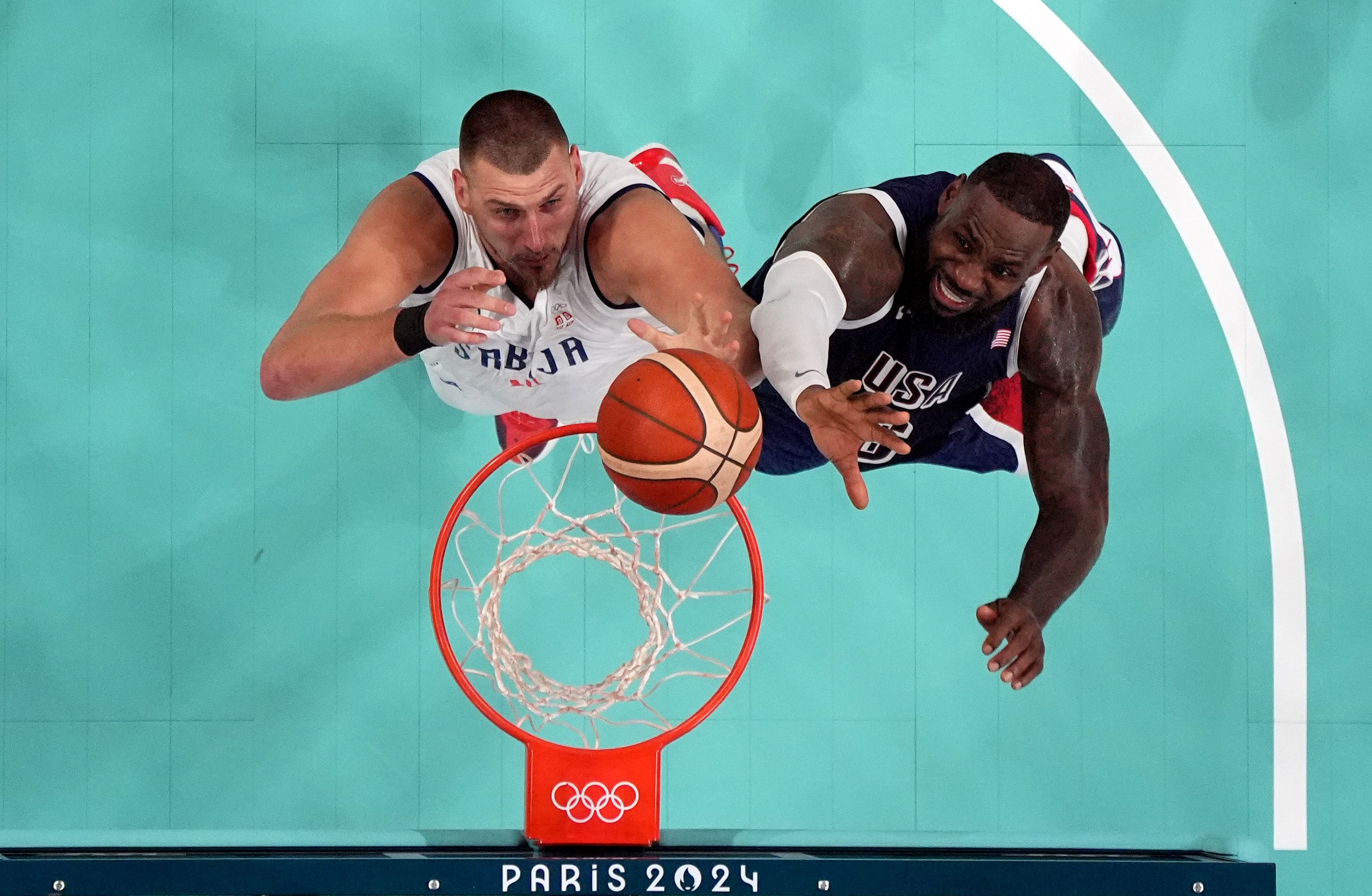 LeBron James for USA Basketball Olympic Men&#039;s Team going up against Serbia big man Nikola Jokic