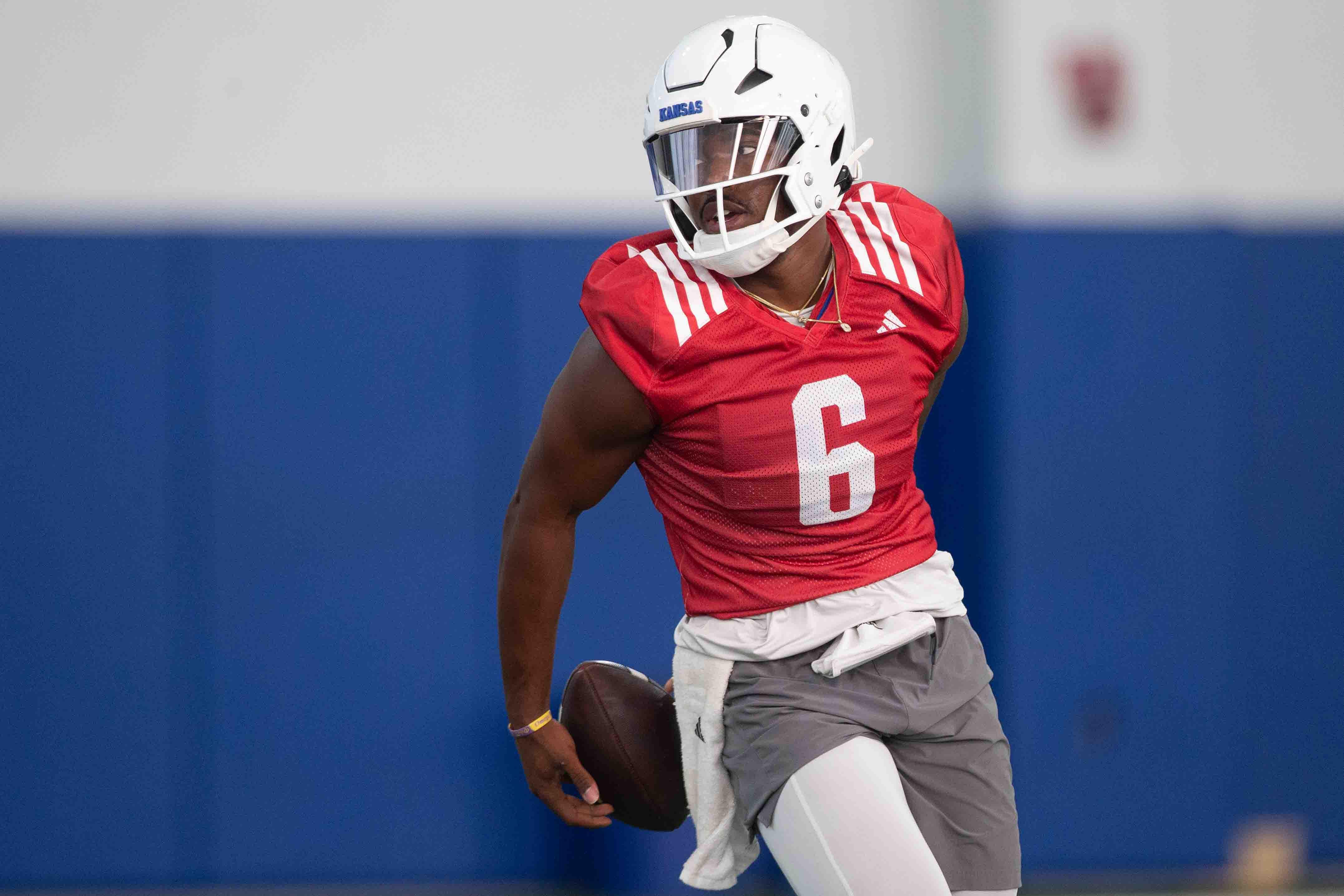 Kansas QB Jalon Daniels has an impressive skill set... which could be in demand in 2025 at several historically great college football programs. (Photo Credit: IMAGN)