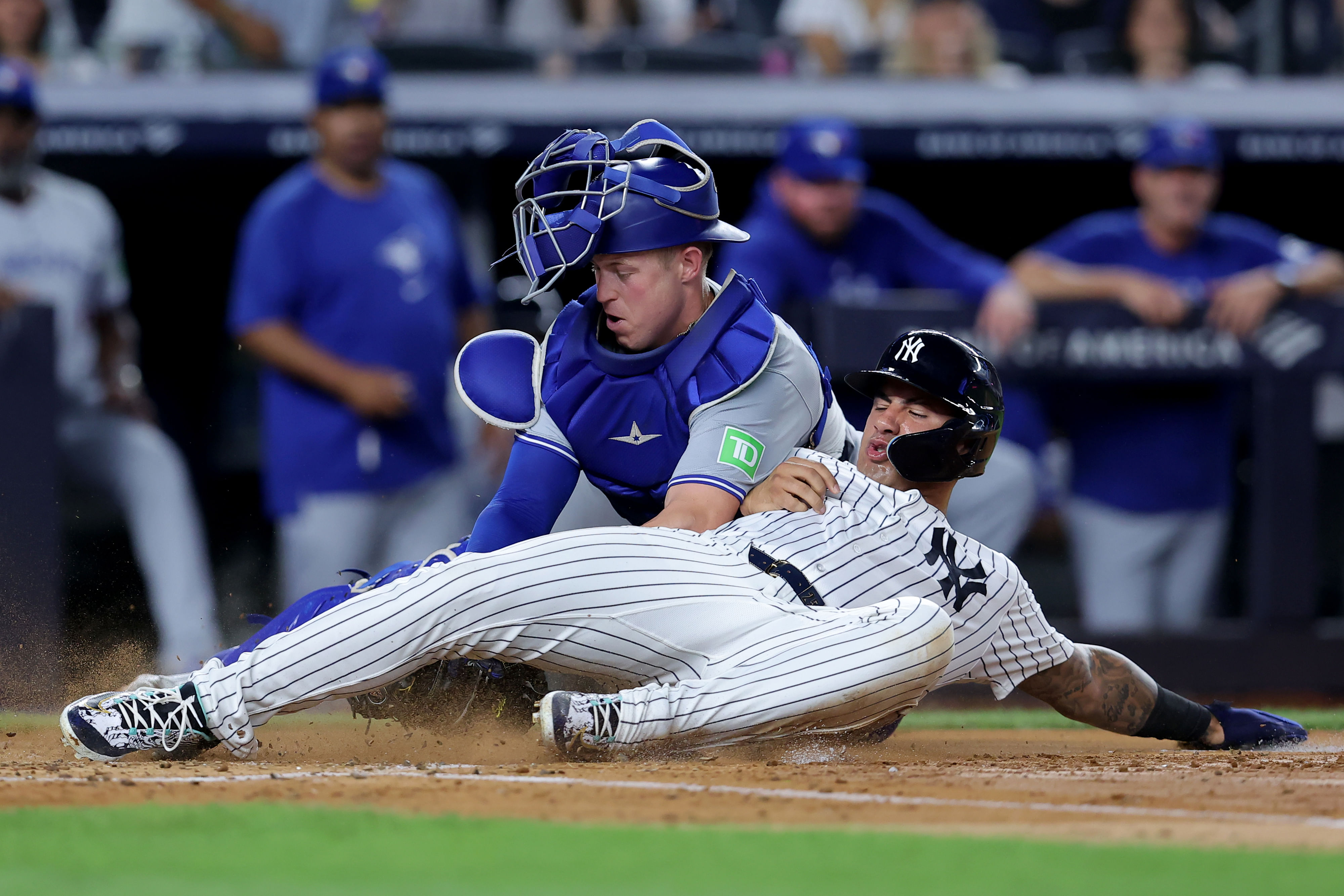 Gleyber Torres was removed from the game on Friday for disciplinary reasons. (Photo Credit: IMAGN)