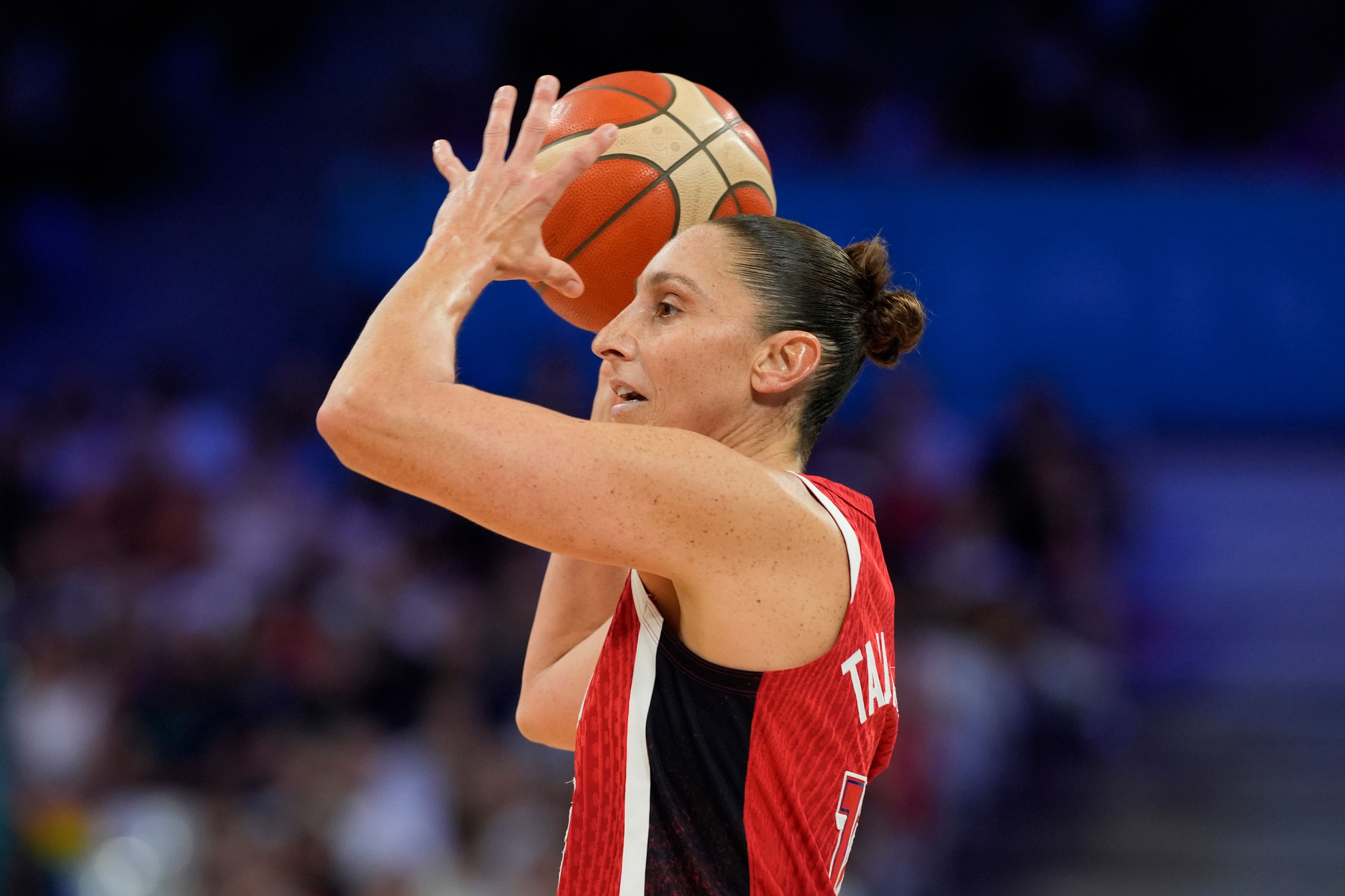 Team USA women&#039;s basketball veteran star guard Diana Taurasi (Image Credit: John David Mercer-USA TODAY Sports)