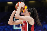 USA power forward Breanna Stewart shoots against Germanyat the Olympics women's basketball event at Stade Pierre-Mauroy. Photo Credit: Imagn