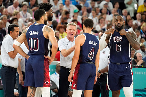 LeBron James, Stephen Curry, Jayson Tatum and Joel Embiid for USA Basketball Men's Olympic Team