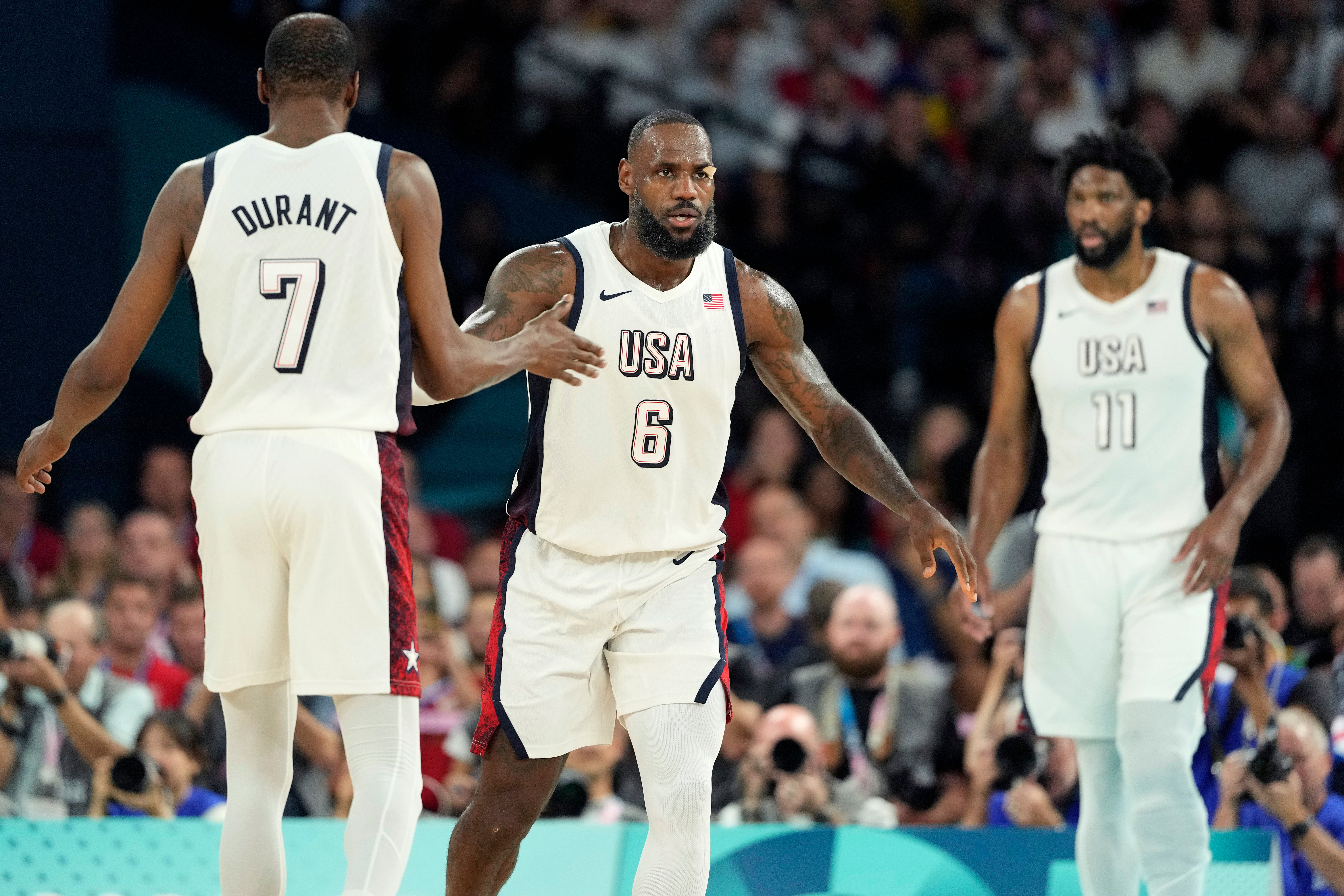 LeBron James, Kevin Durant and Joel Embiid for USA Basketball Men&#039;s Olympic Team - Source: Imagn