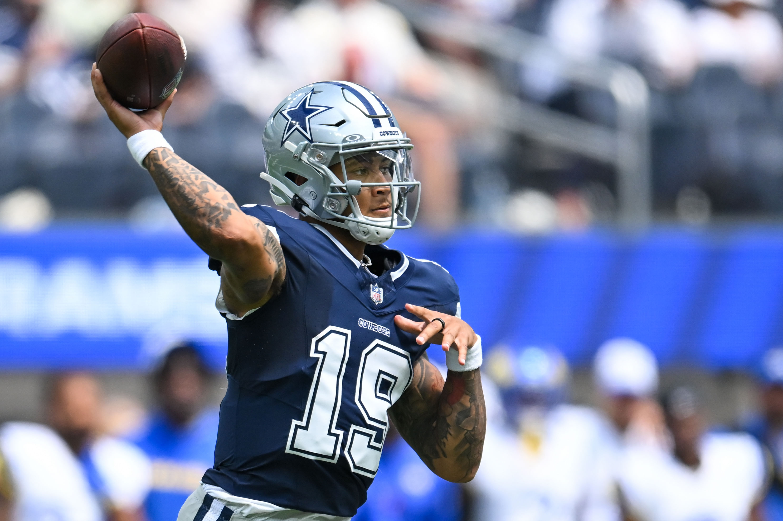 Trey Lance is expected to lead the Dallas Cowboys offense in Week 2 of the preseason vs. Raiders (Source: Imagn)