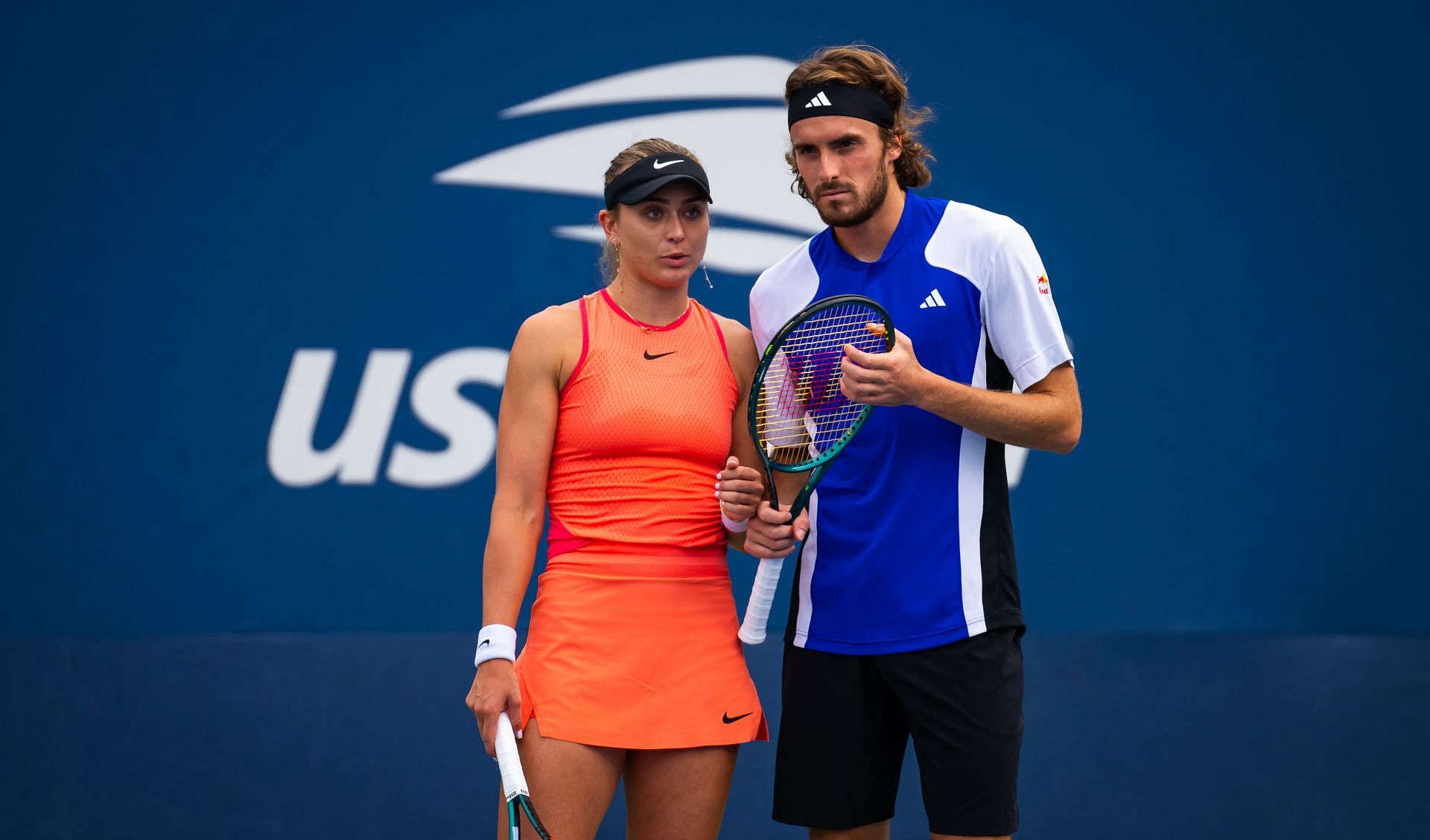 Paula Badosa and Stefanos Tsitsipas at the 2024 US Open (Source: Getty Images)