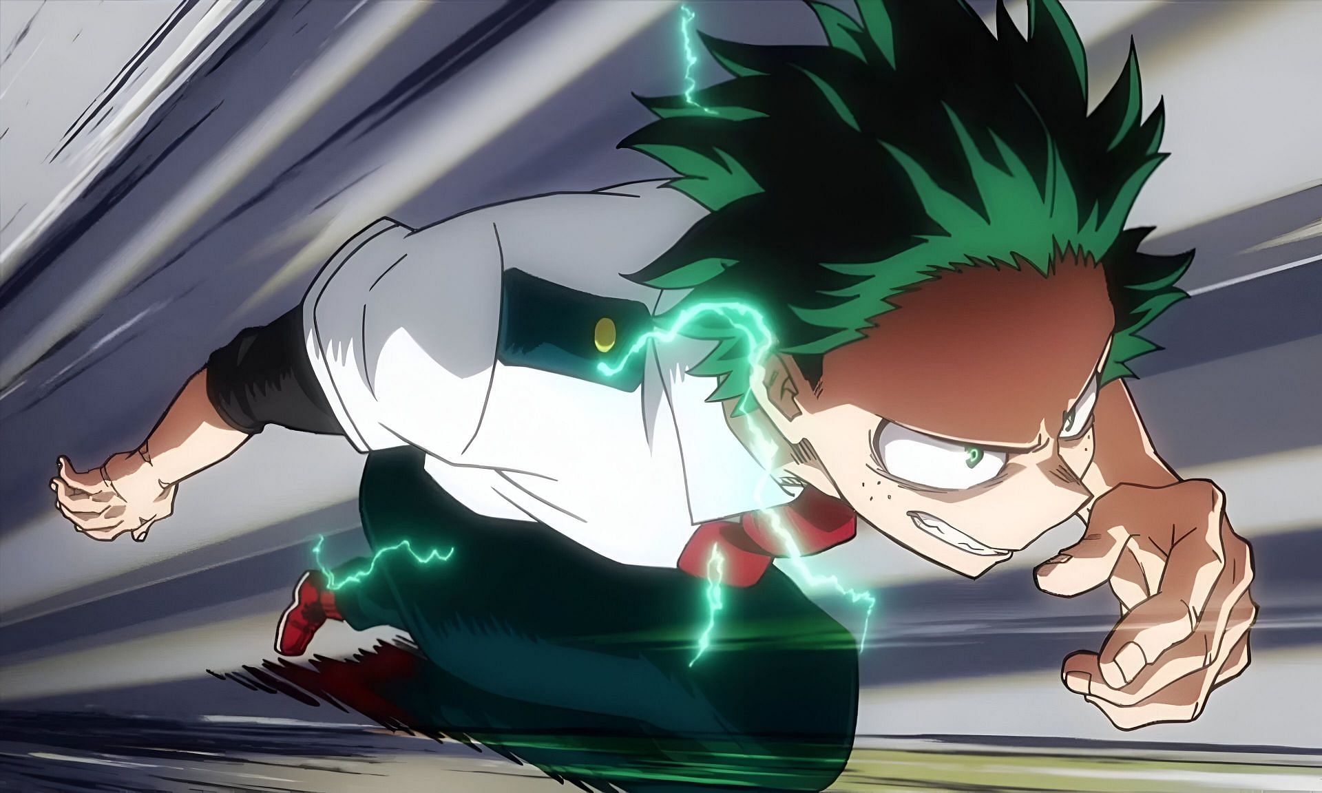 Deku as seen in the anime (Image via Bones)