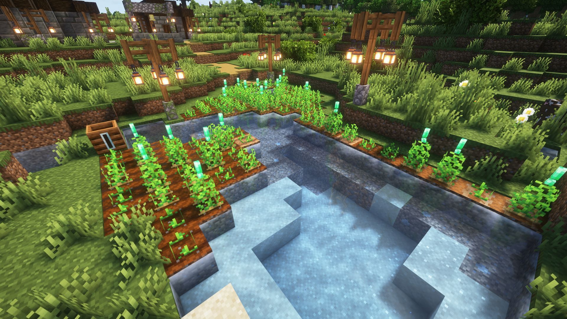 A rustic-style potato farm (Image via Mojang)