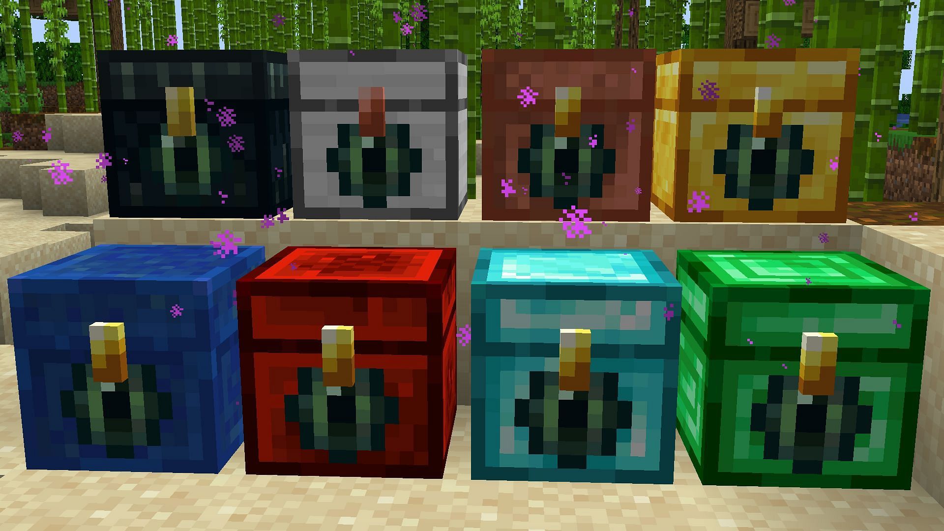 All the different varieties of ender chest available in this storage mod (Image via Mojang)