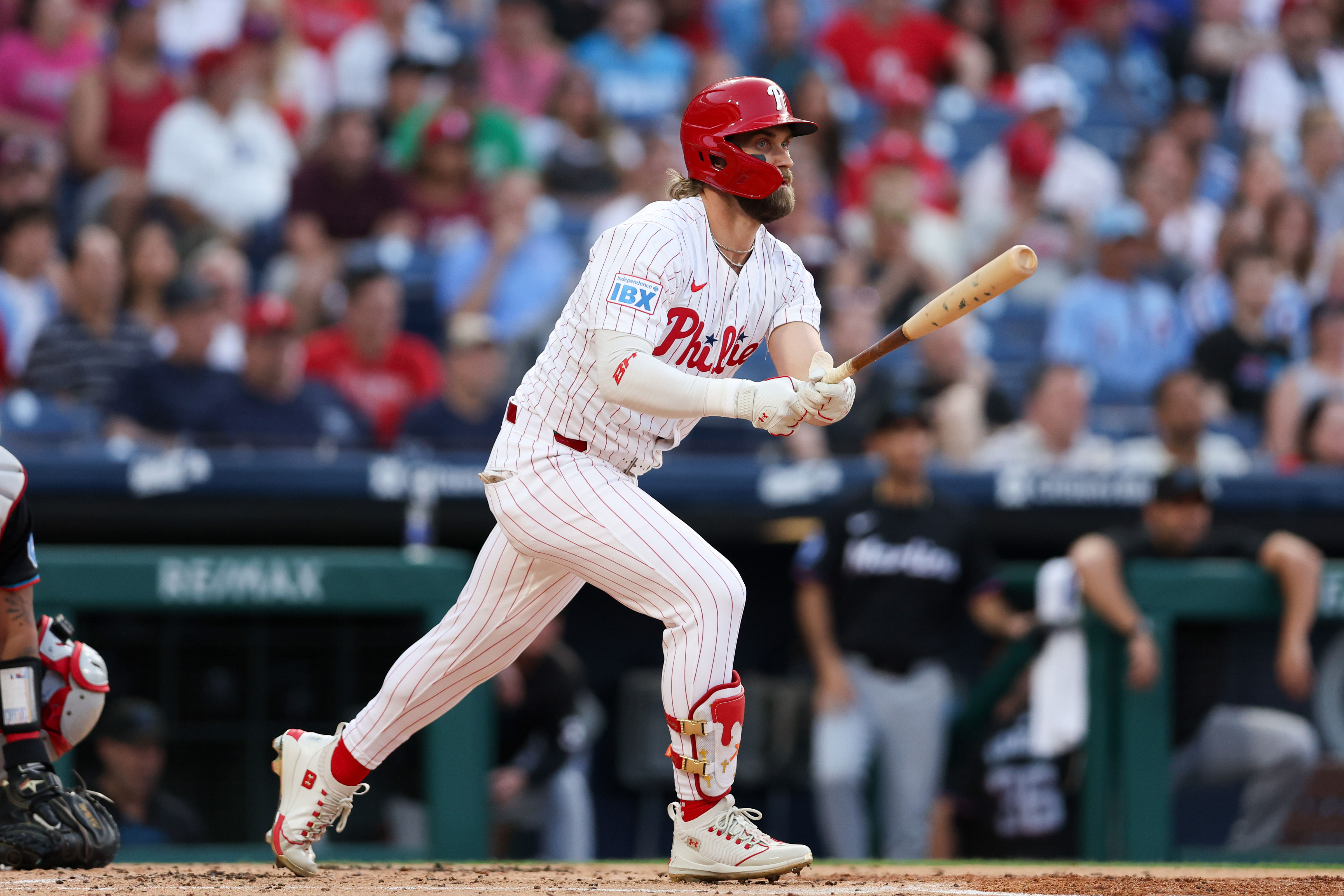 Bryce Harper could hit a home run today (Imagn)