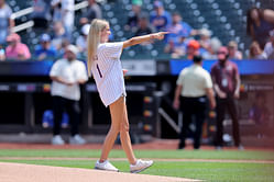 'Hawk Tuah Girl' throws out first pitch at Mets vs Athletics game, sparks social media backlash